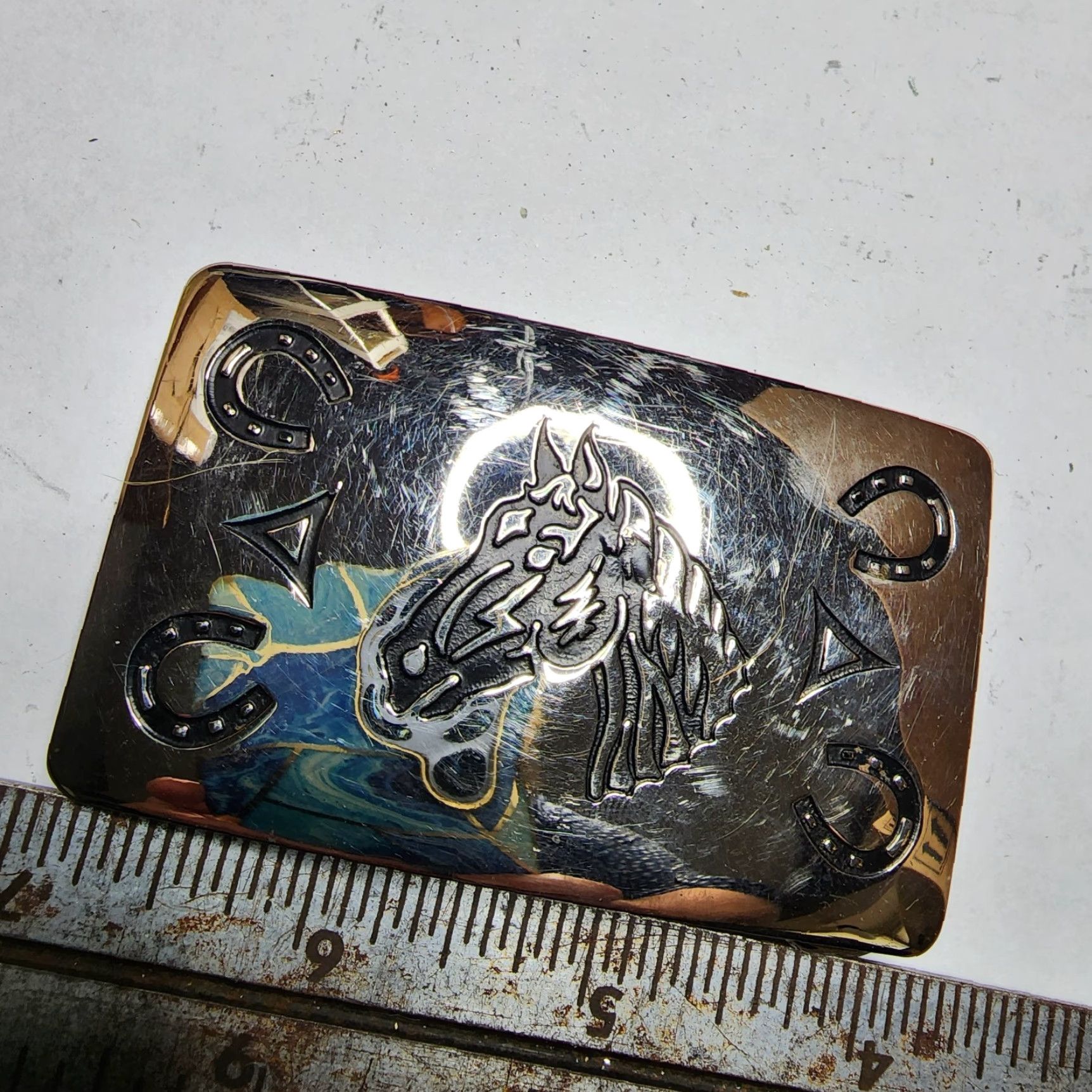 Vintage VINTAGE Chambers Belt Co. USA Horse Head Belt Buckle Horseshoes Belt Buckle Size ONE SIZE - 3 Thumbnail