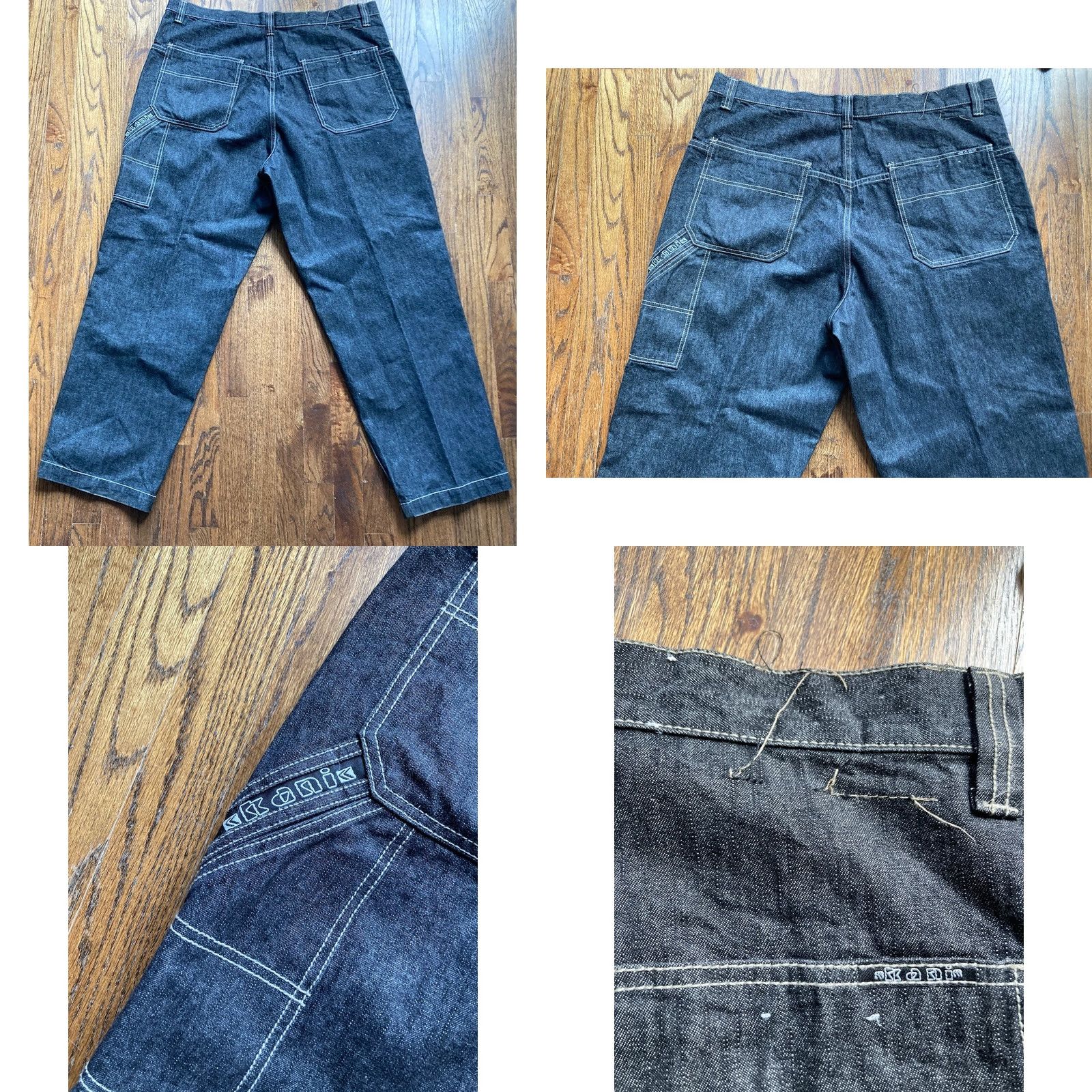 Karl Kani VINTAGE Karl Kani Jeans Mens 38x32 Black Denim Straight 5-Pocket Baggy Comfort Breathable Size US 38 / EU 54 - 8 Thumbnail