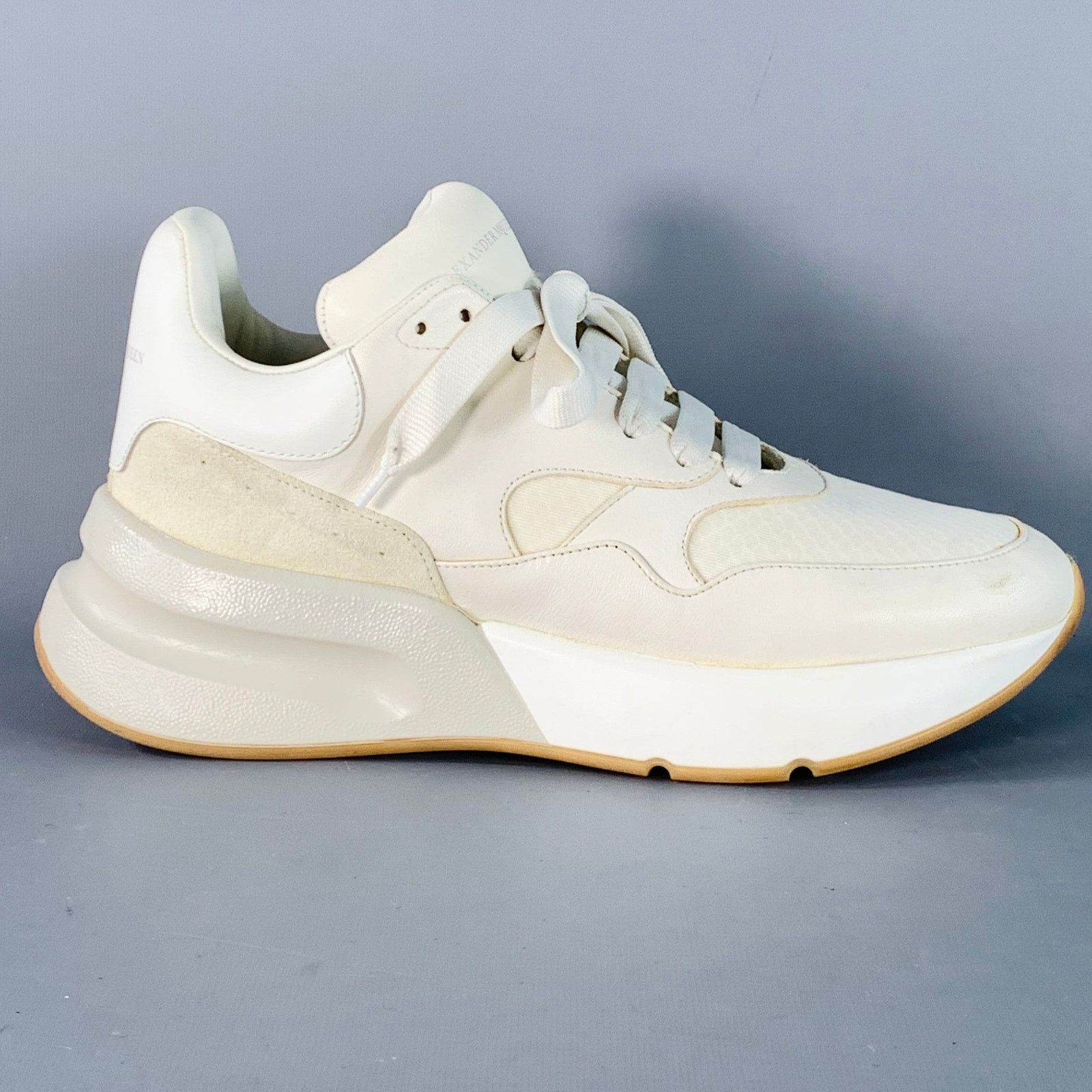 Alexander McQueen 8 White Ivory Rubber Sole Lace-Up Chunky Sneakers Size US 8 / EU 41 - 2 Thumbnail