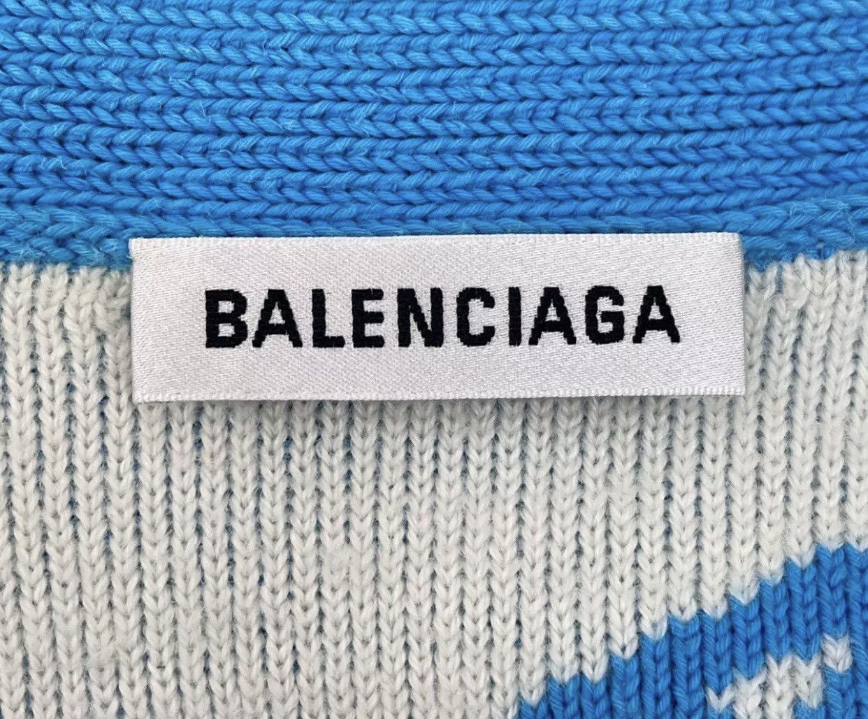 Balenciaga Balenciaga sky blue full classic logo knitted cardigan shirt Size US XS / EU 42 / 0 - 5 Thumbnail