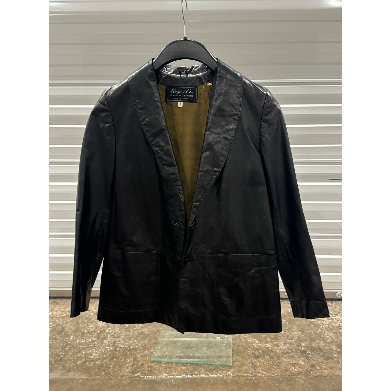 Vintage blk leather blazer Size S / US 4 / IT 40 - 2 Thumbnail