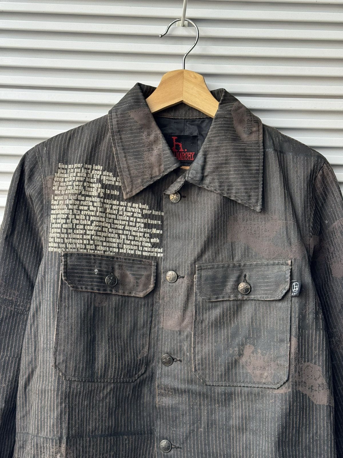 Japanese Brand Hato Anarchy Wax Punk Riot Poem Blazer Jacket Size US M / EU 48-50 / 2 - 2 Thumbnail