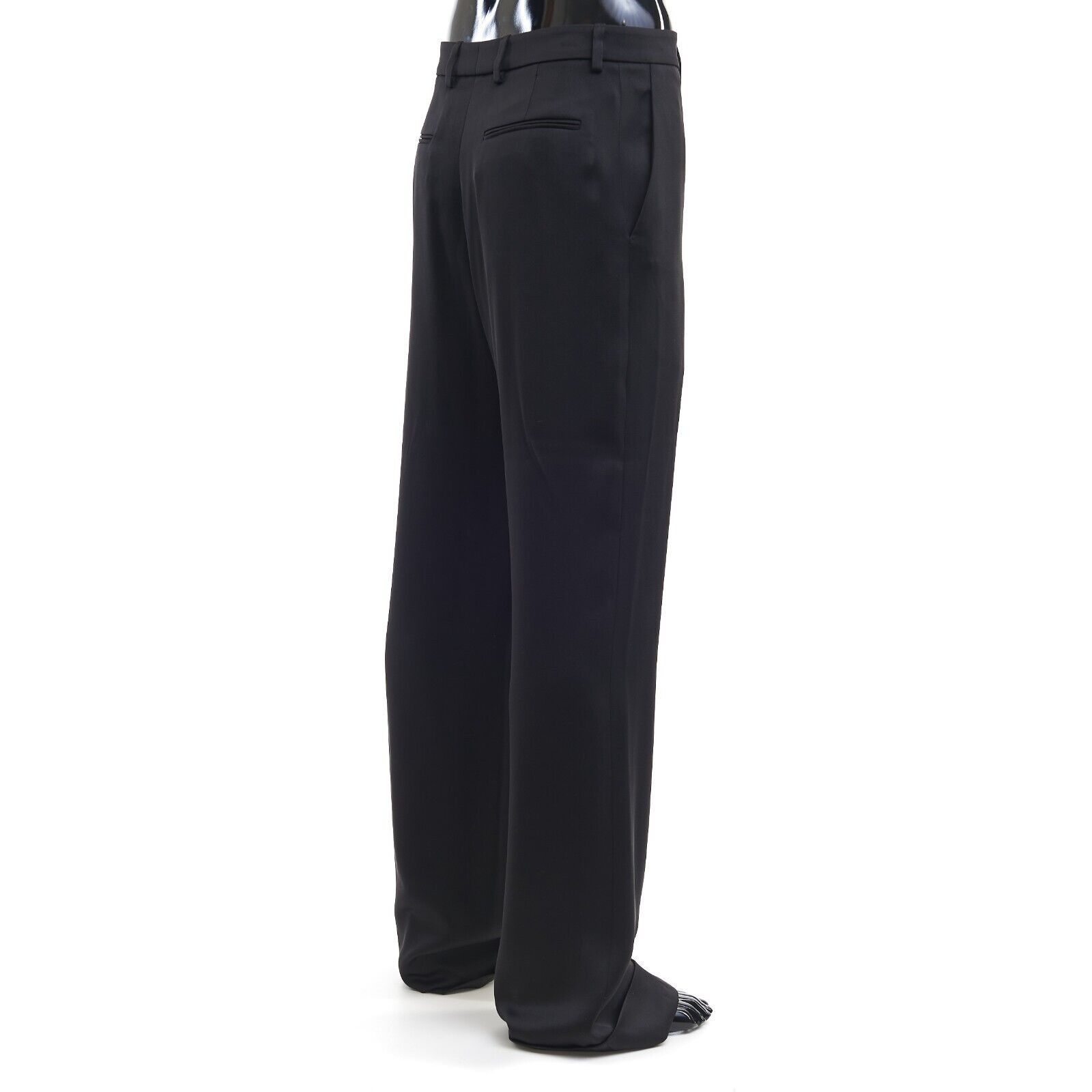 Saint Laurent Paris o1bcso1str0924 Pantalon Satin Satin Lourd in Black Size US 28 / EU 44 - 4 Thumbnail
