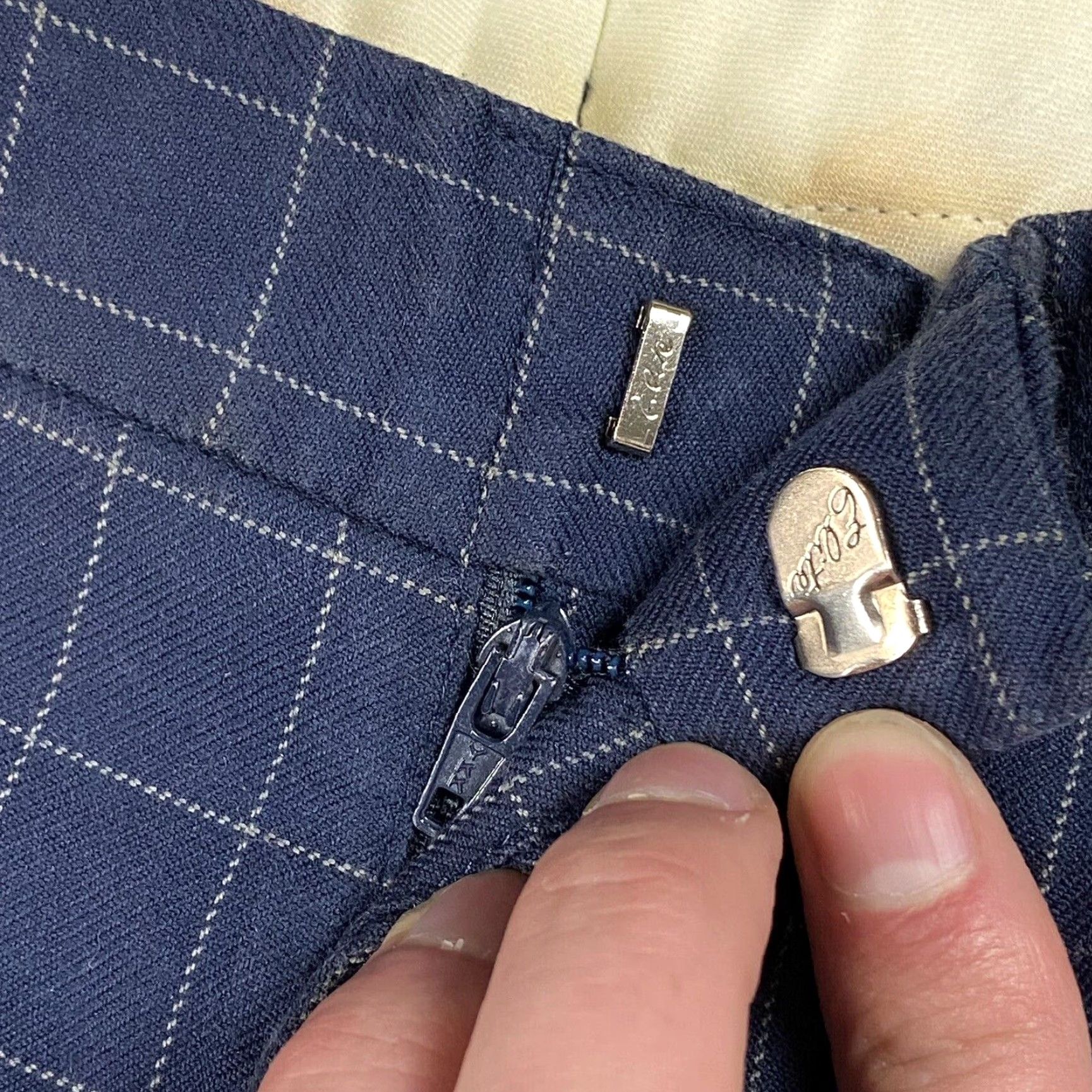 Polo Ralph Lauren VINTAGE Polo Ralph Lauren Men's Pants 32 Casual Blue Windowpane Pleated Cuffed Dress Trousers Size US XS / EU 42 / 0 - 4 Thumbnail