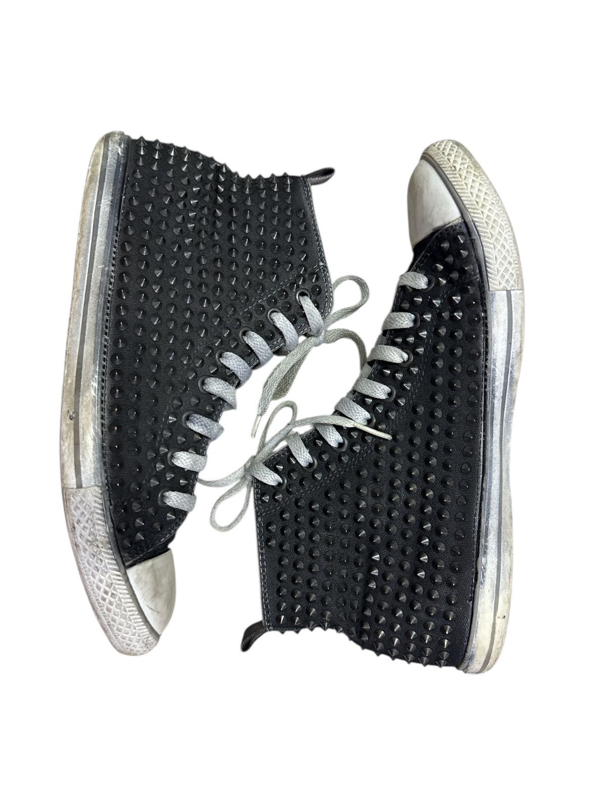 Hollywood Trading Company HTC STUDDED TRASHED DISTRESSED HI-TOP SHOES Size US 8 / EU 41 - 3 Thumbnail