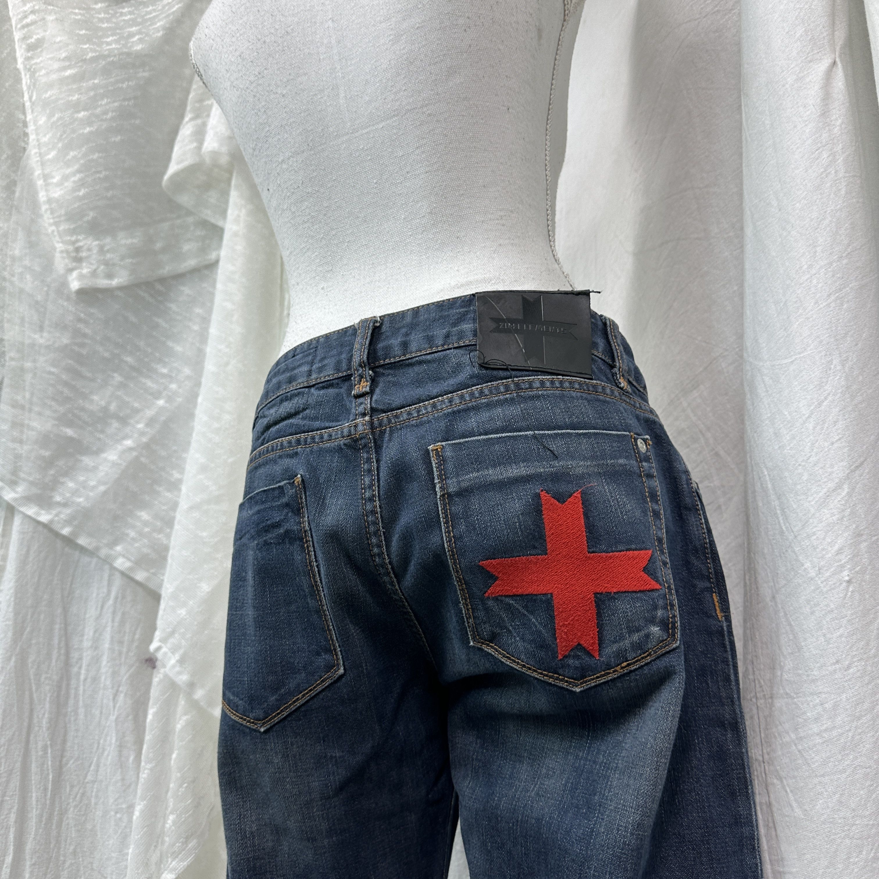 Vintage Vintage Denim Streetwear Cross Patch Zu Element Jeans Y2K Size 29" - 2 Thumbnail