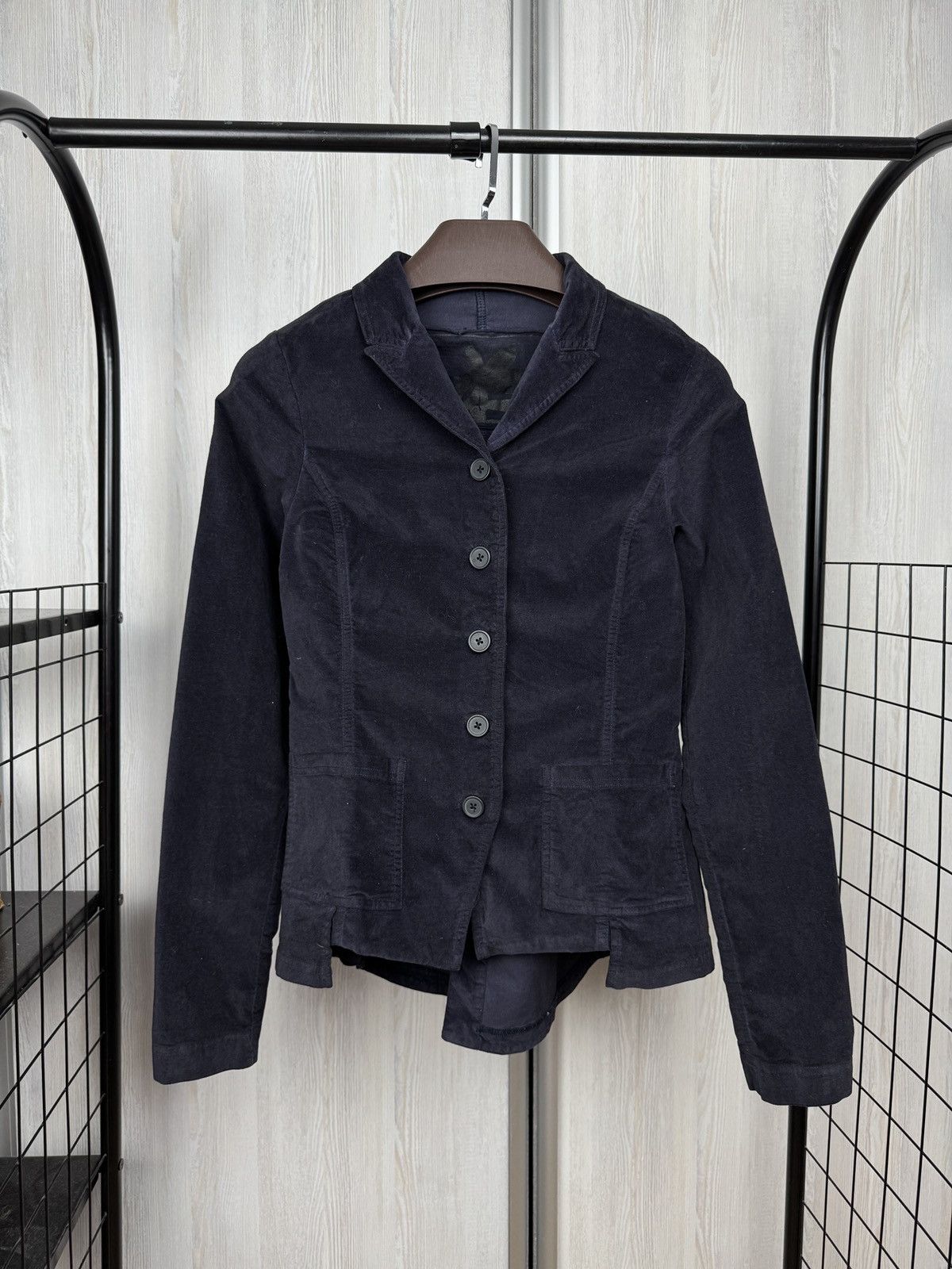 Rundholz Rundholz Black Label navy blue velour velvet blazer Size XS / US 0-2 / IT 36-38 - 1 Thumbnail