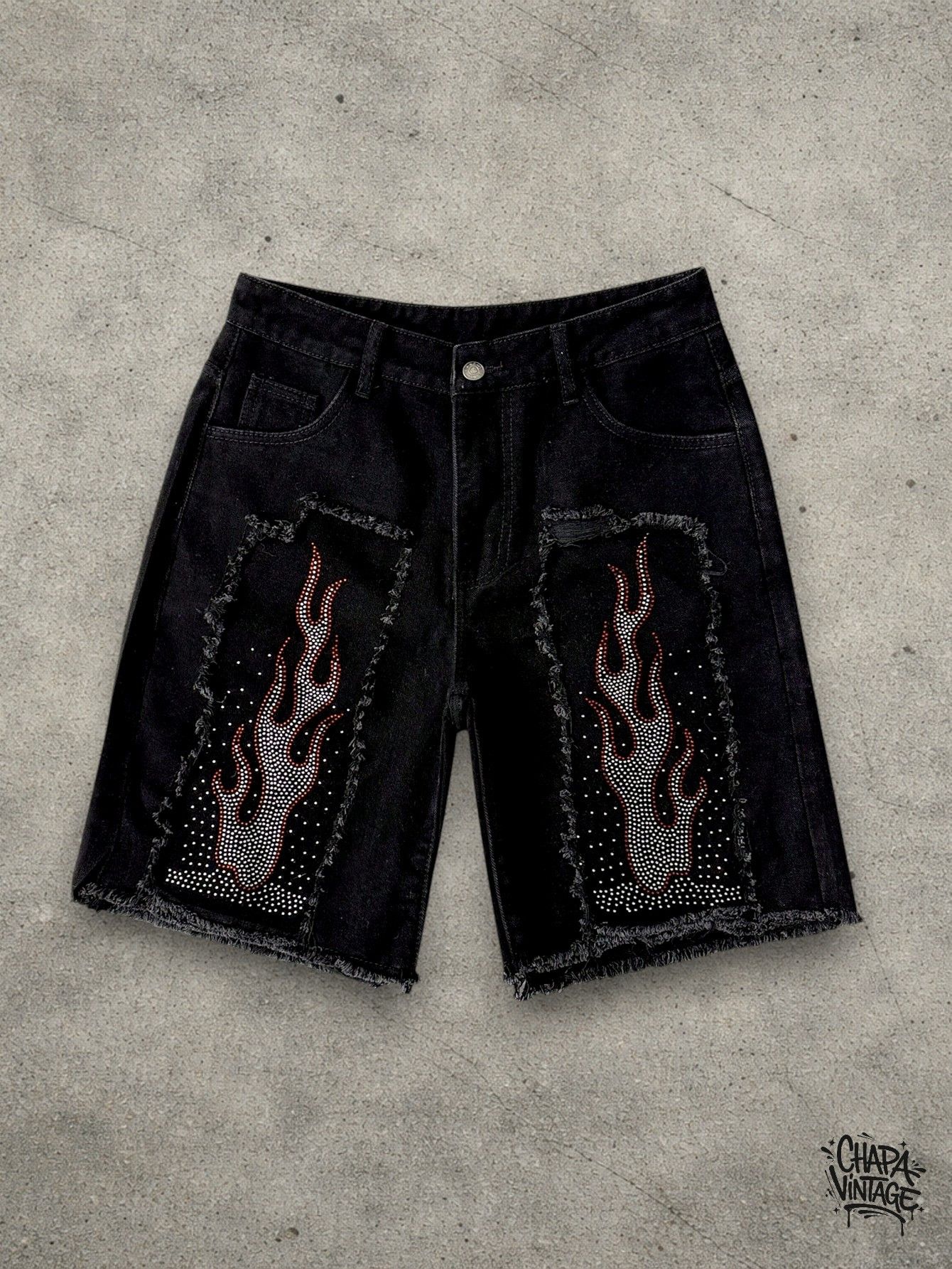 Vintage Diamond ripped shorts Size US 32 / EU 48 - 1 Thumbnail