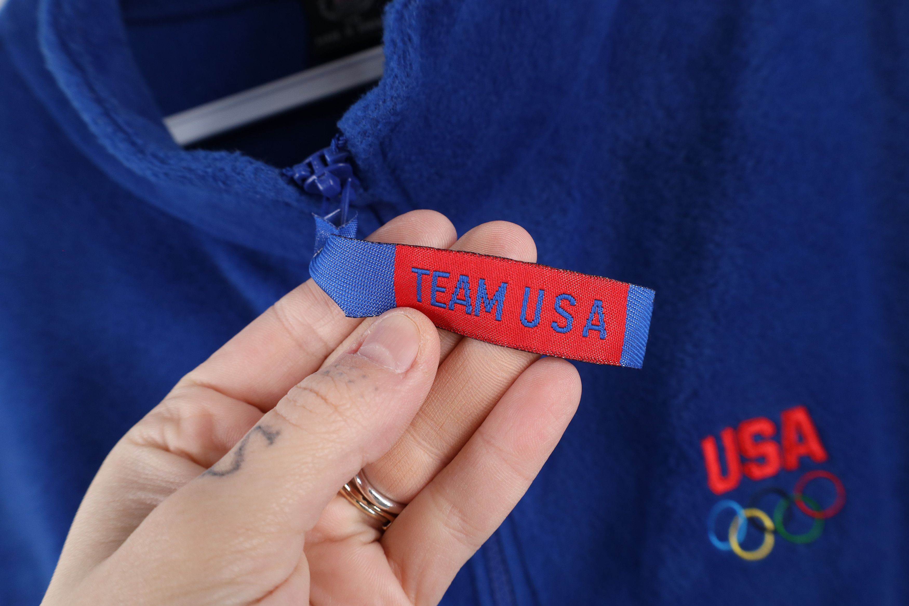 Vintage Vintage 90s USA Olympics Full Zip Fleece Vest Jacket Blue Size US XXL / EU 58 / 5 - 5 Thumbnail