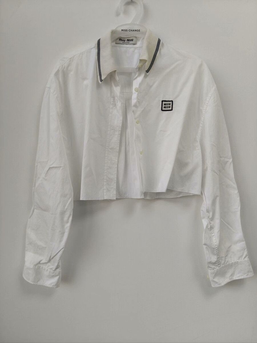 Miu Miu Miu Miu Cotton White Button Up 36 Women Size S / US 4 / IT 40 - 1 Preview