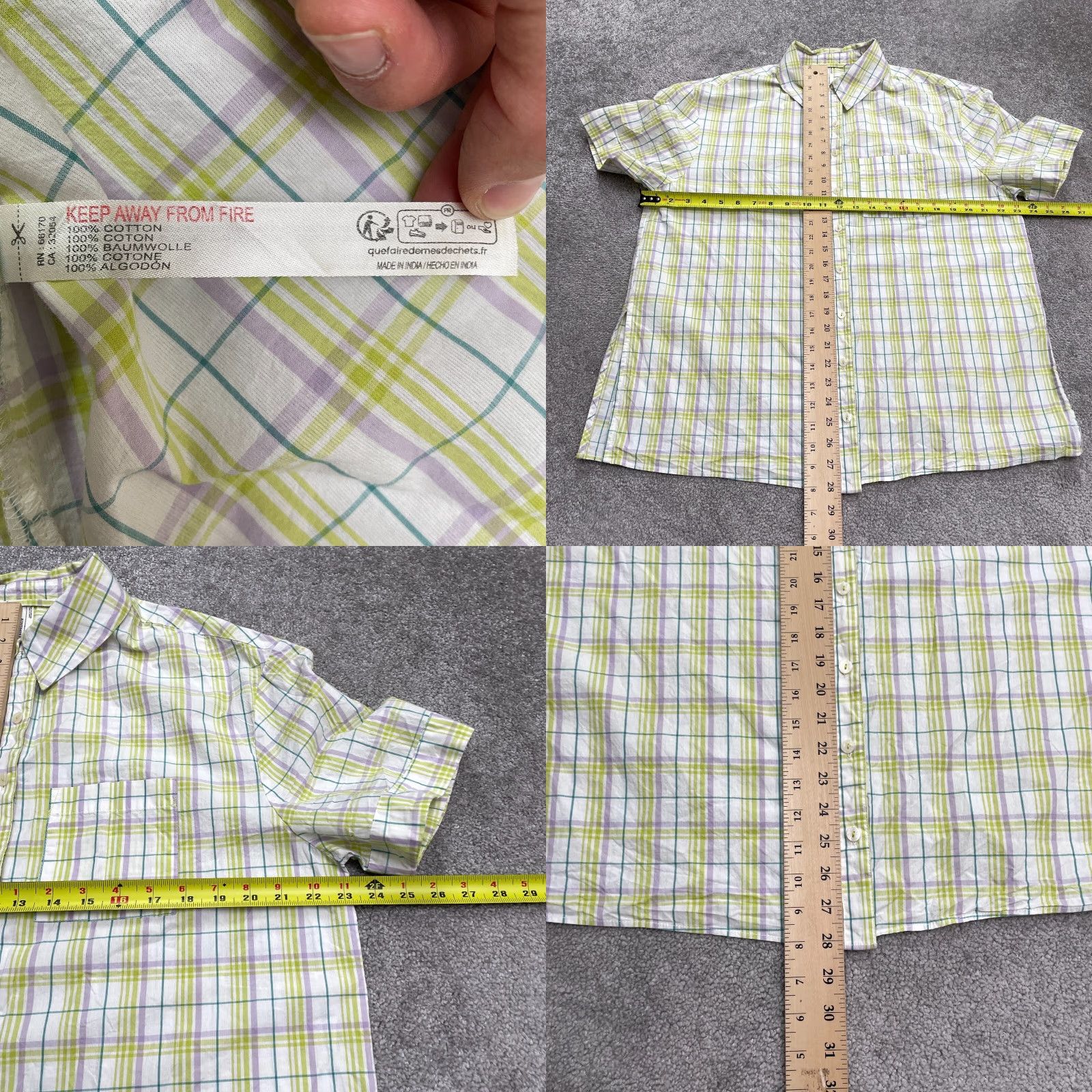 Anthropologie VINTAGE Anthropologie Women's XS Pastel Plaid Button-Down Shirt Casual Summer Spring Fall Oversized Size XS / US 0-2 / IT 36-38 - 8 Thumbnail