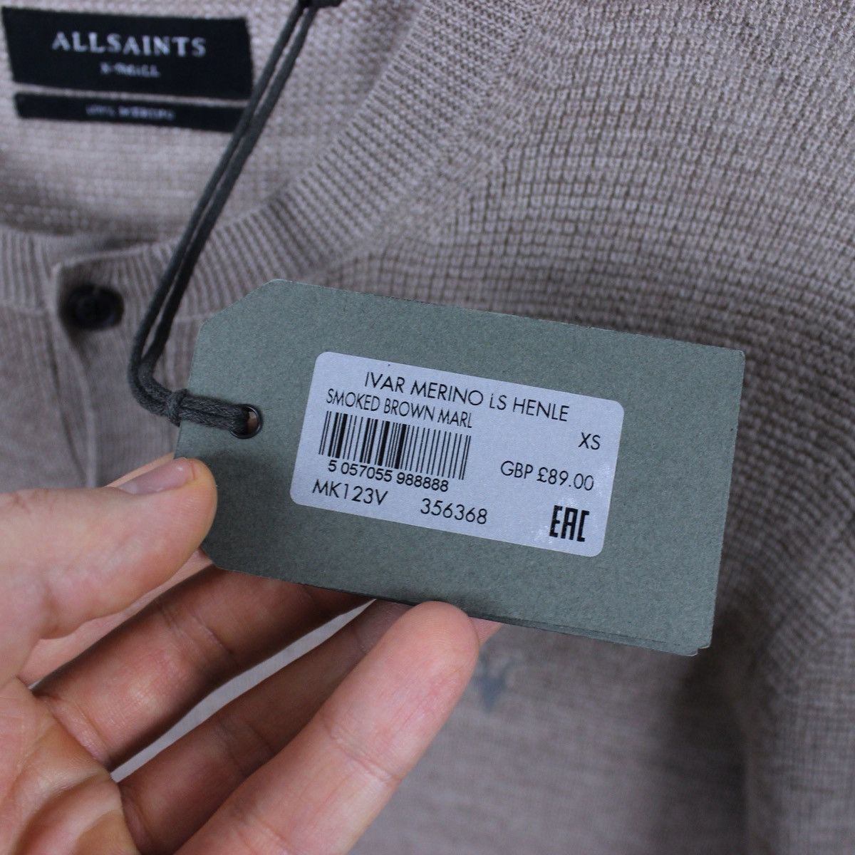 Allsaints Allsaints Merino Wool Ivar Henley Sweater Size US XS / EU 42 / 0 - 7 Thumbnail