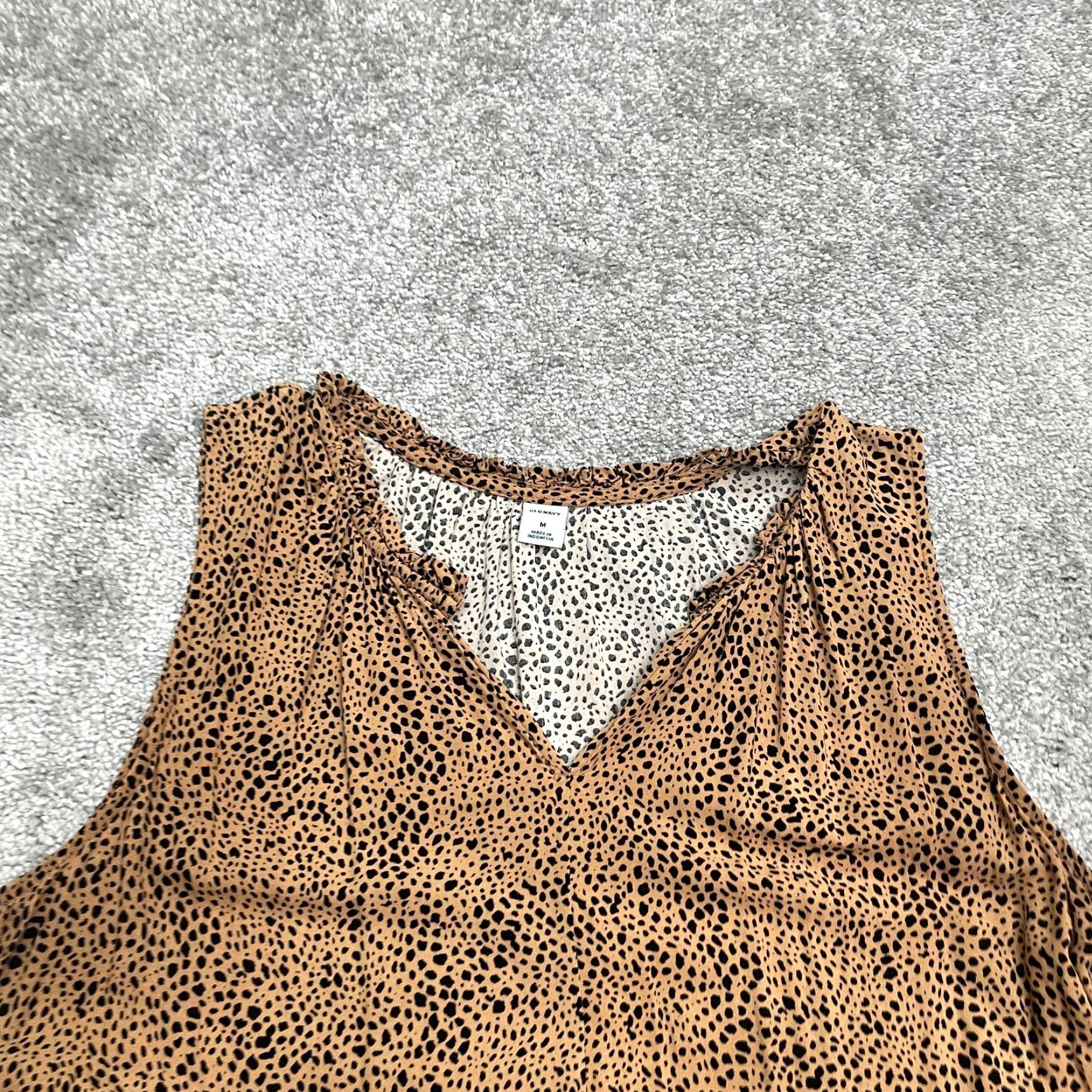 Old Navy VINTAGE Old Navy Leopard Animal Print A-Line Midi Dress Womens Medium Brown Sleeveless Boho Casual Summer Size M / US 6-8 / IT 42-44 - 4 Thumbnail