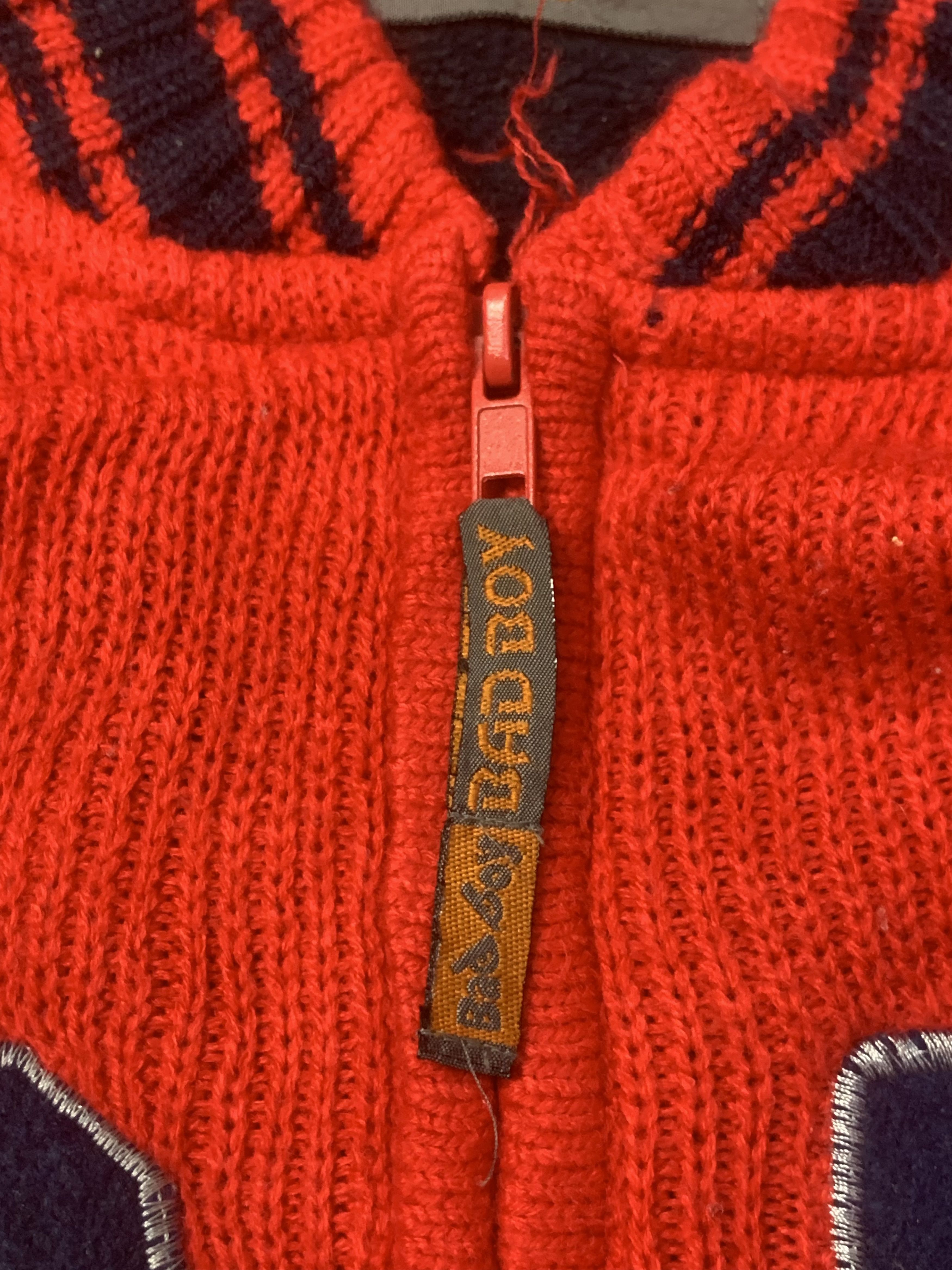 Japanese Brand × Vintage Rare Design Vintage Badboy Zipper Knitwear Sweater Size US XL / EU 56 / 4 - 6 Thumbnail