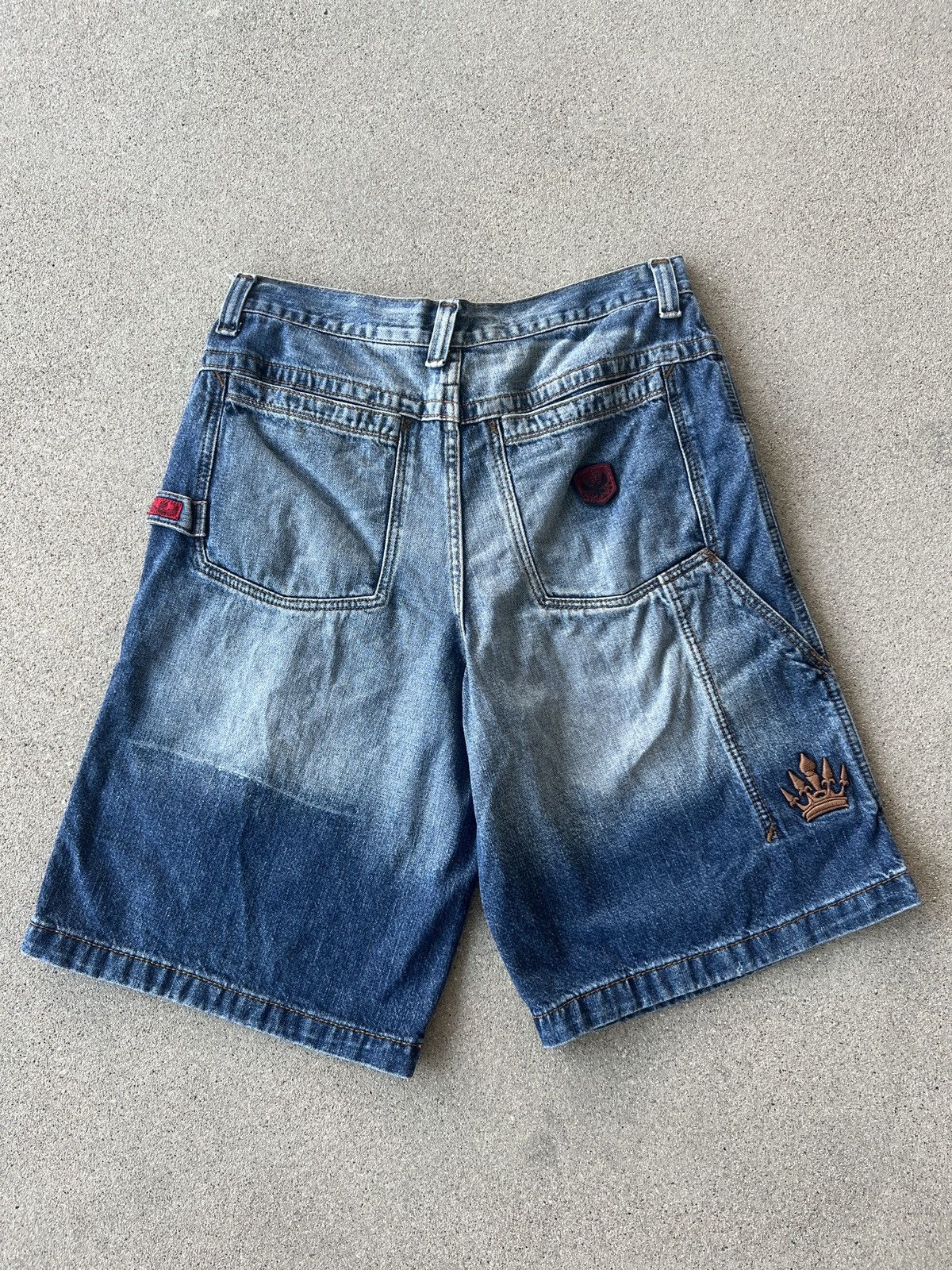 JNCO × Southpole × Vintage 2000s JNCO Medium Indigo Baggy Carpenter Fit Shorts Size 34 Size US 34 / EU 50 - 2 Thumbnail