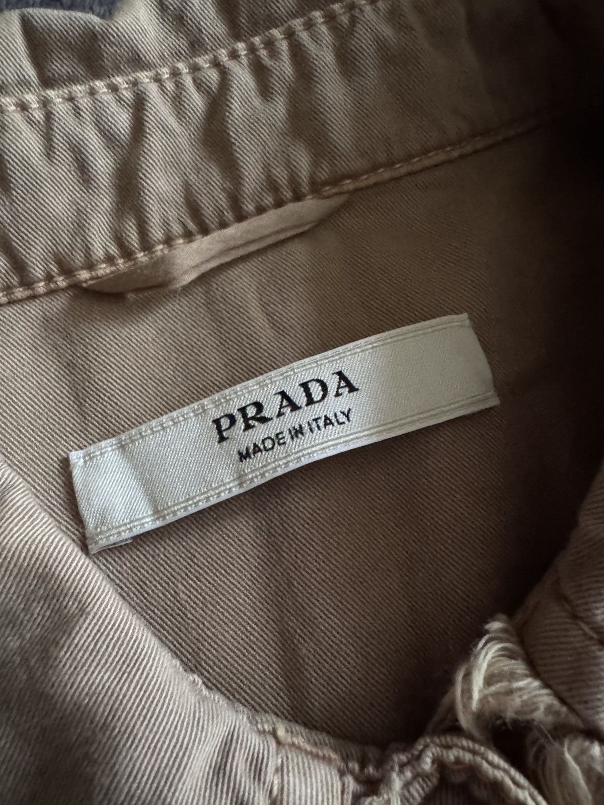 Prada Prada rare luxury denim beige jacket light Size M / US 6-8 / IT 42-44 - 6 Thumbnail