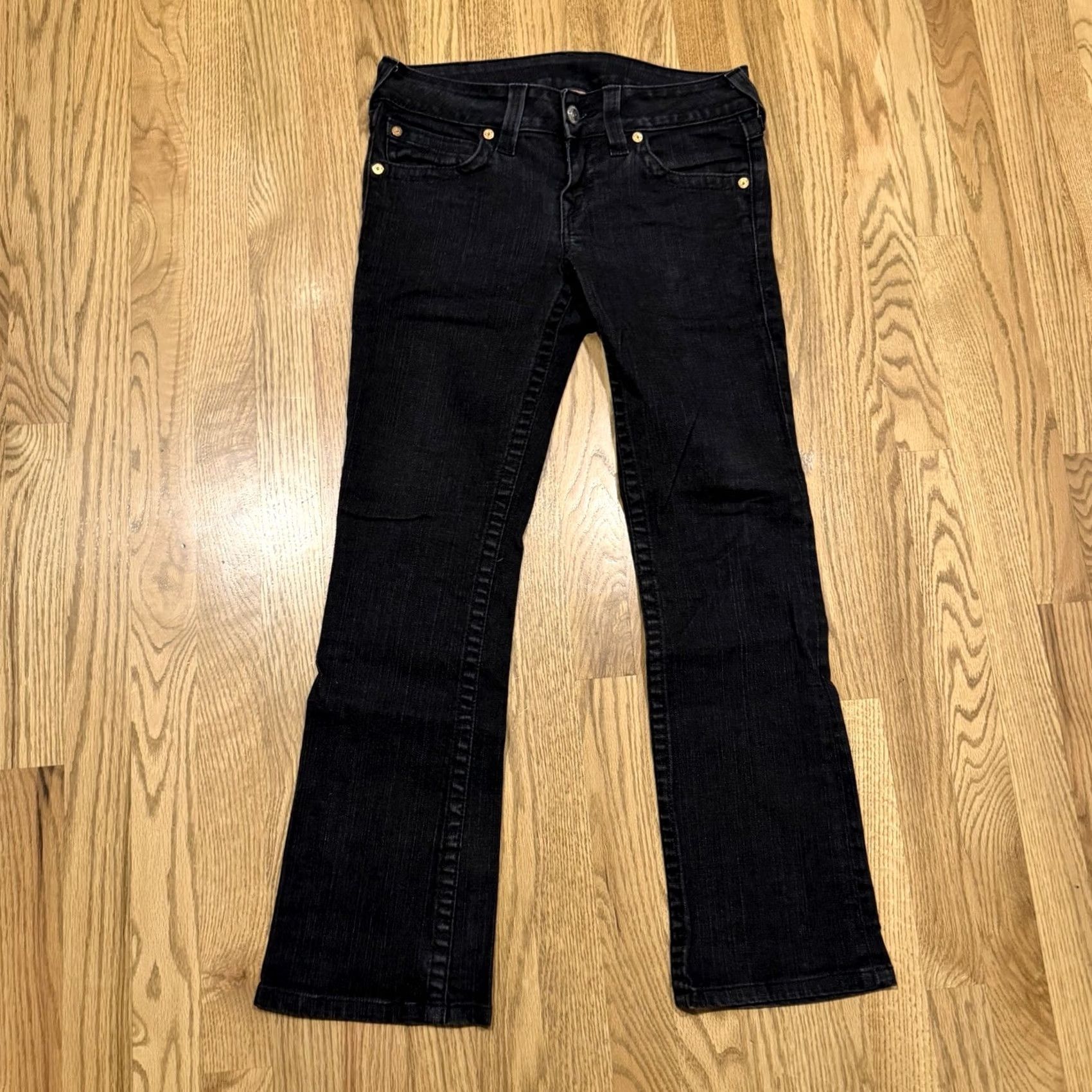 True Religion True Religion Hi-Rise Bootcut Jeans Women’s 28x28 Black Flap Pockets 5-Pocket Denim Stretch Regular Rise Mid Size 28 Inseam 28 in Size 28" / US 6 / IT 42 - 3 Thumbnail