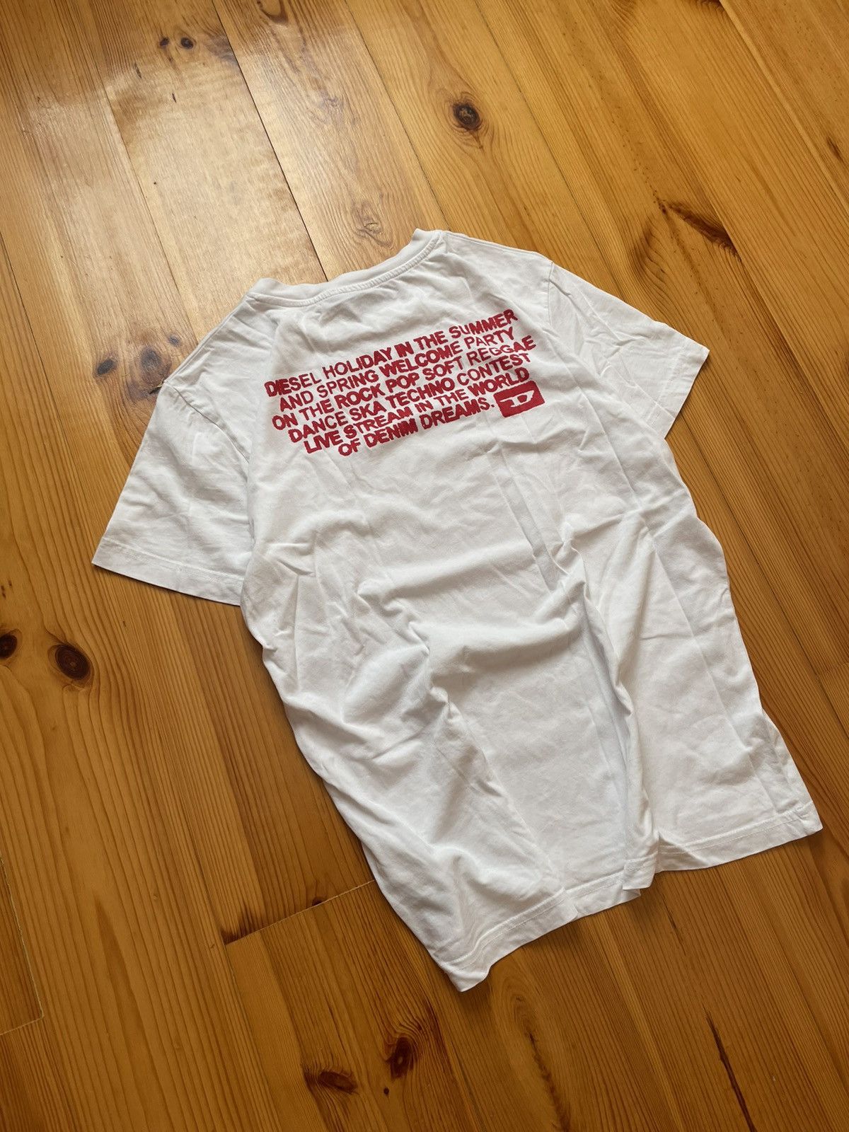 Diesel × Vintage Diesel “Denim Dreams” Logo White T-shirt Back print tee Size US M / EU 48-50 / 2 - 10 Thumbnail