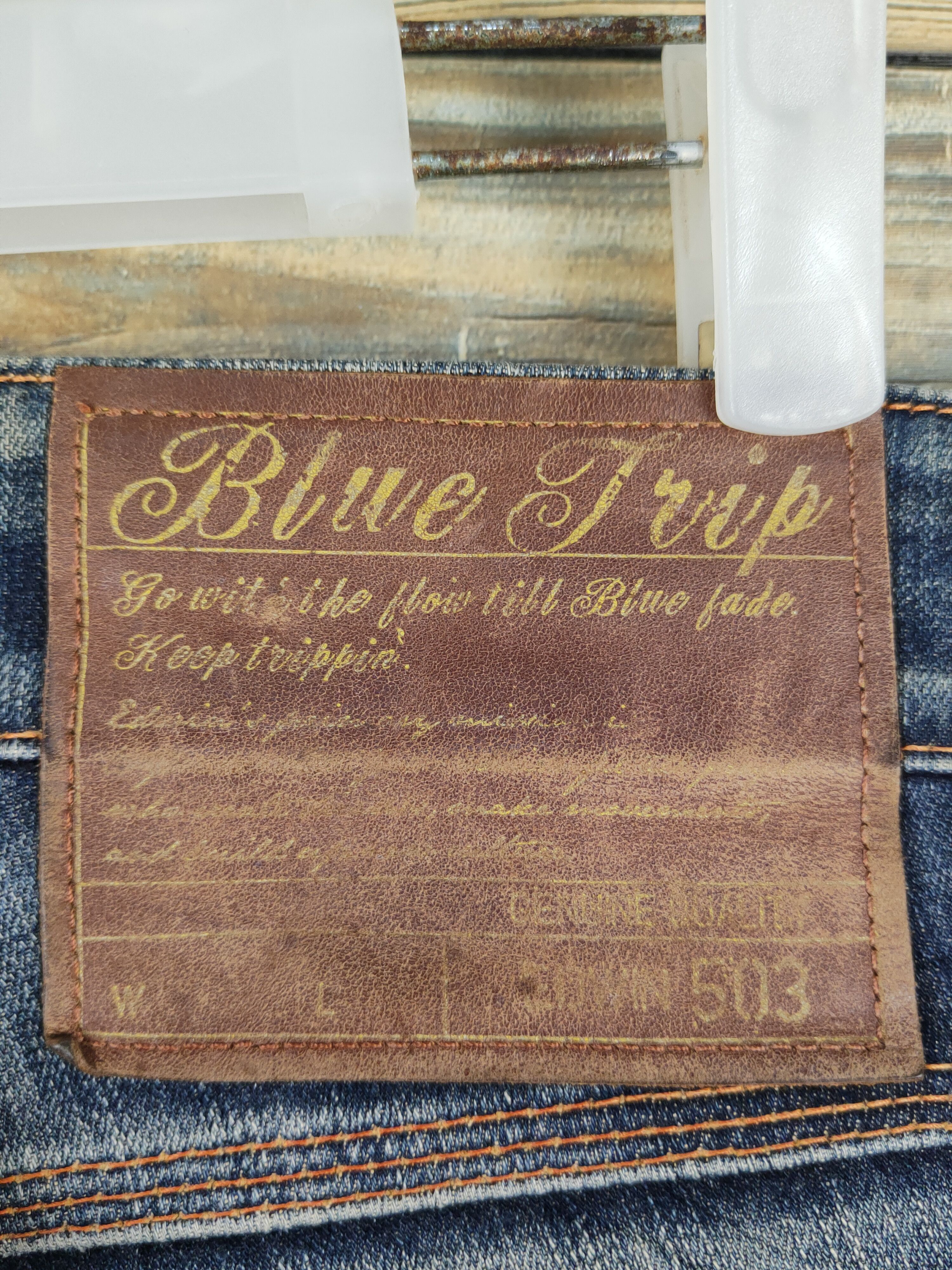 Edwin Edwin Dark Blue Distressed Ripped denim Jeans #W1412 Size US 33 - 8 Thumbnail