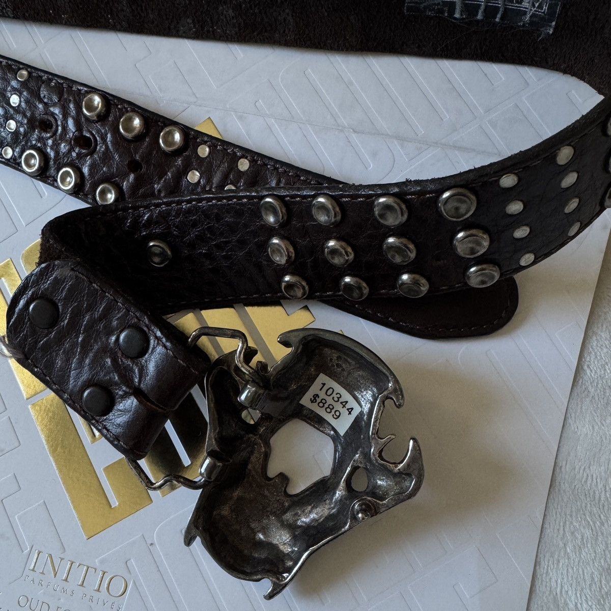 Other I.V.Y Rare Vintage Skull Belt Size 34 - 4 Thumbnail