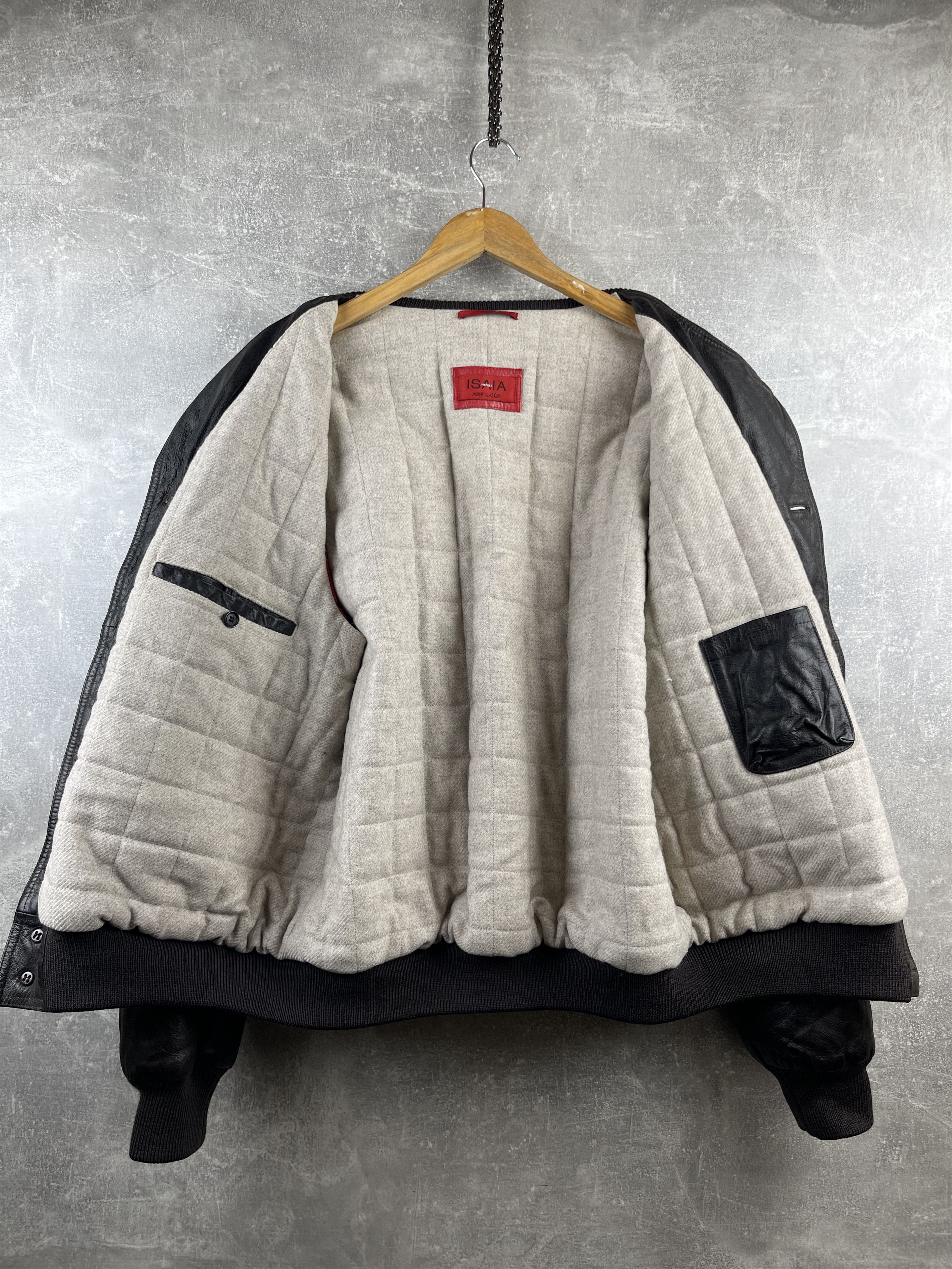 Isaia ISAIA Napoli vintage leather bomber jacket cashmere/viscosa Size US L / EU 52-54 / 3 - 10 Thumbnail