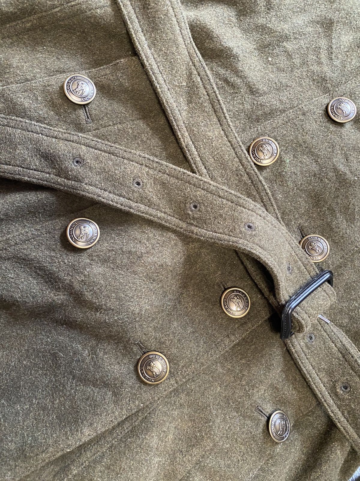 Burberry Burberry London Khaki Wool & Cashmere Trench Coat Size XS / US 0-2 / IT 36-38 - 3 Thumbnail