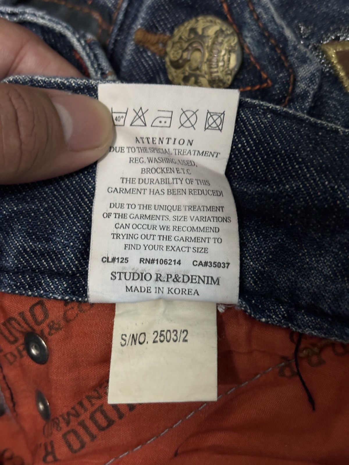 Le Grande Bleu (L.G.B.) (NEED GONE) Y2K Studio R.P Red Pepper Denim Jeans Size 29" - 9 Thumbnail