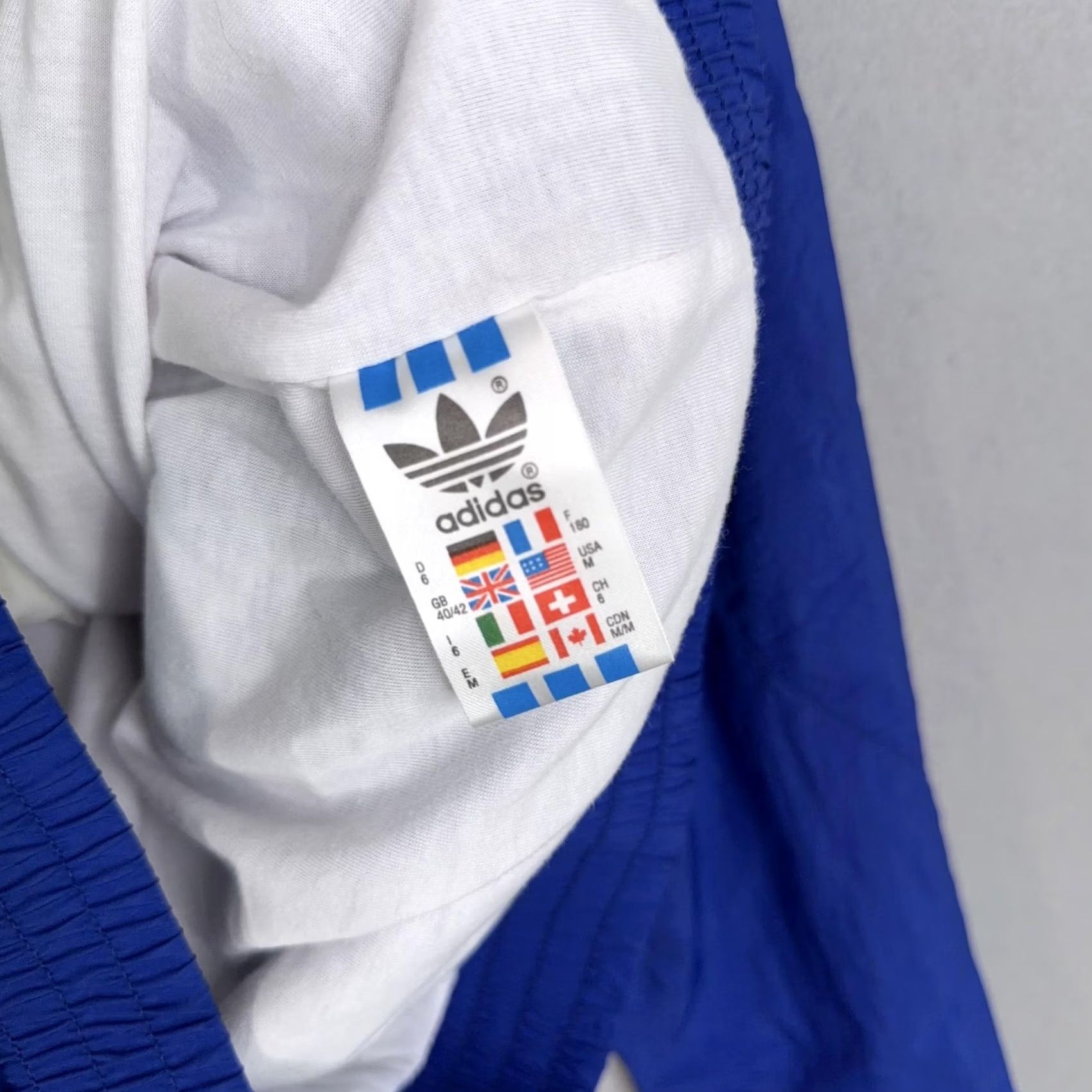 Adidas adidas Jacket Mens Medium Blue White Full Zip Track Trefoil Logo Windbreaker Size US M / EU 48-50 / 2 - 6 Thumbnail