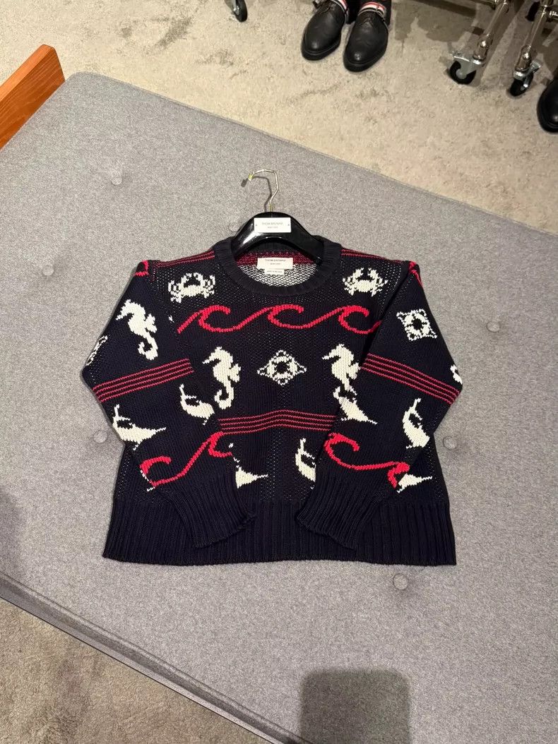 Thom Browne Thom browne Size 2 Rare Ocean Series Wool Sweater 2504-Nex Size M / US 6-8 / IT 42-44 - 3 Thumbnail