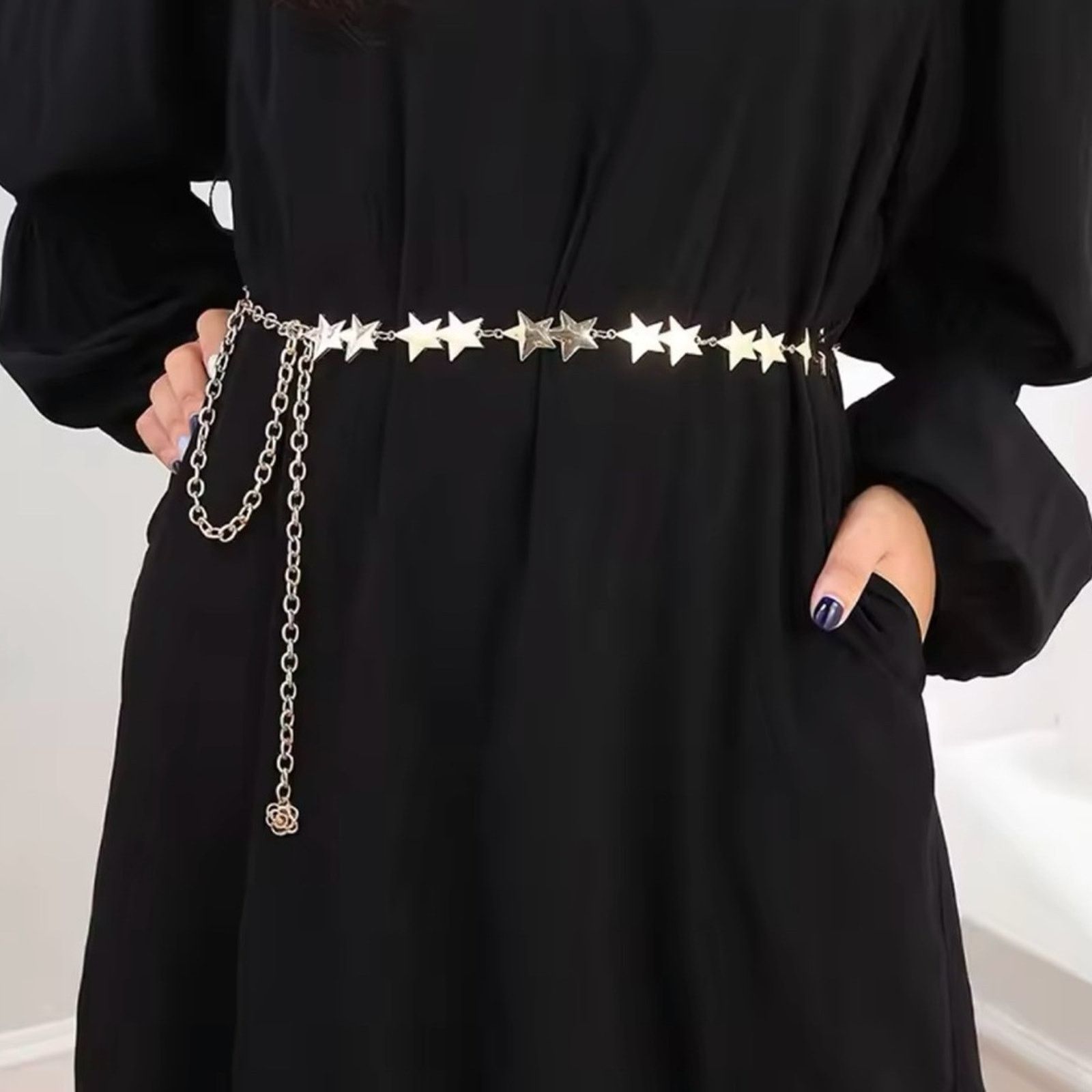 Other Silver Star Chain Belt for Women Size ONE SIZE - 2 Thumbnail