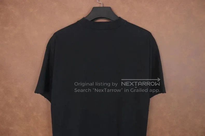 Balenciaga Balenciaga Black Distressed Hem Short Sleeve T-Shirt. Size US XXL / EU 58 / 5 - 4 Thumbnail