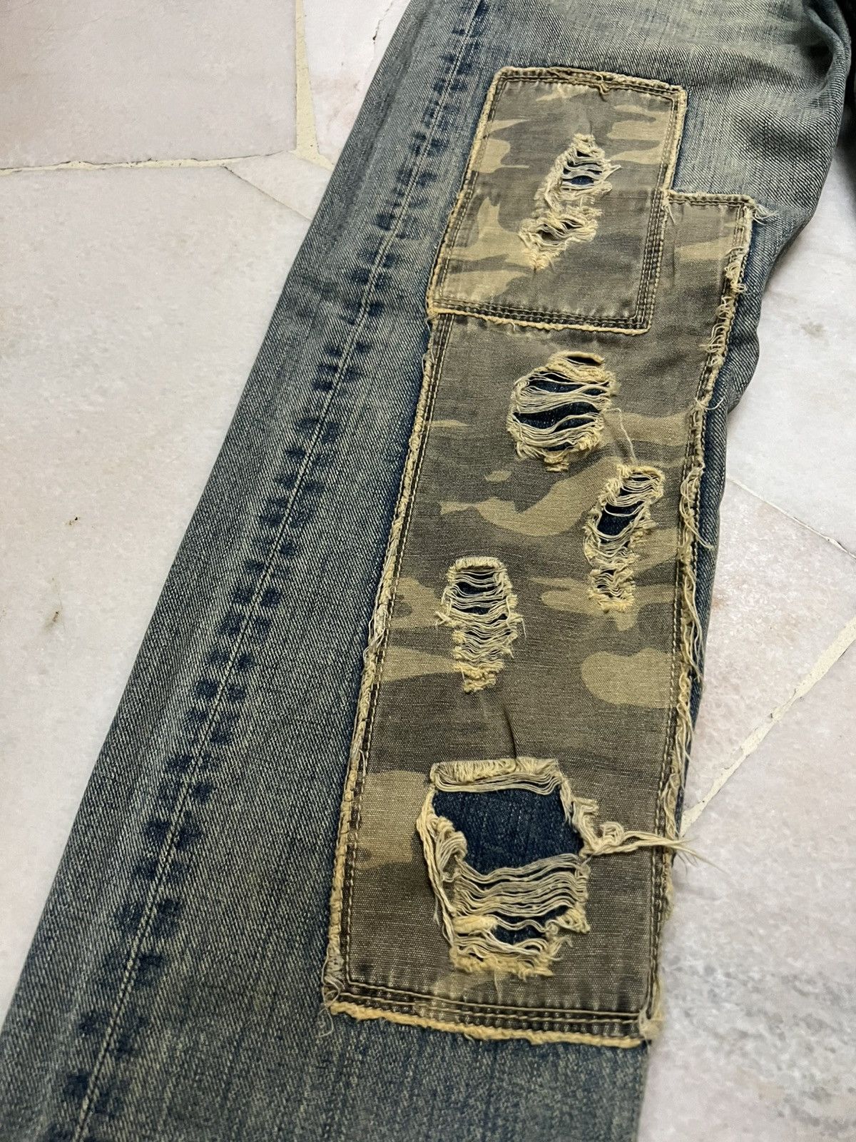 Japanese Brand Double Waist💥Rattle Trap Distressed Light Wash kapital style Size US 30 / EU 46 - 6 Thumbnail
