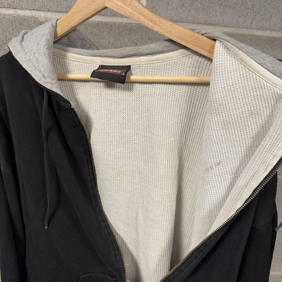 Vintage Thrashed Faded Dickies Thermal Lined Zip Hoodie ERD Grunge Size US XXL / EU 58 / 5 - 7 Thumbnail