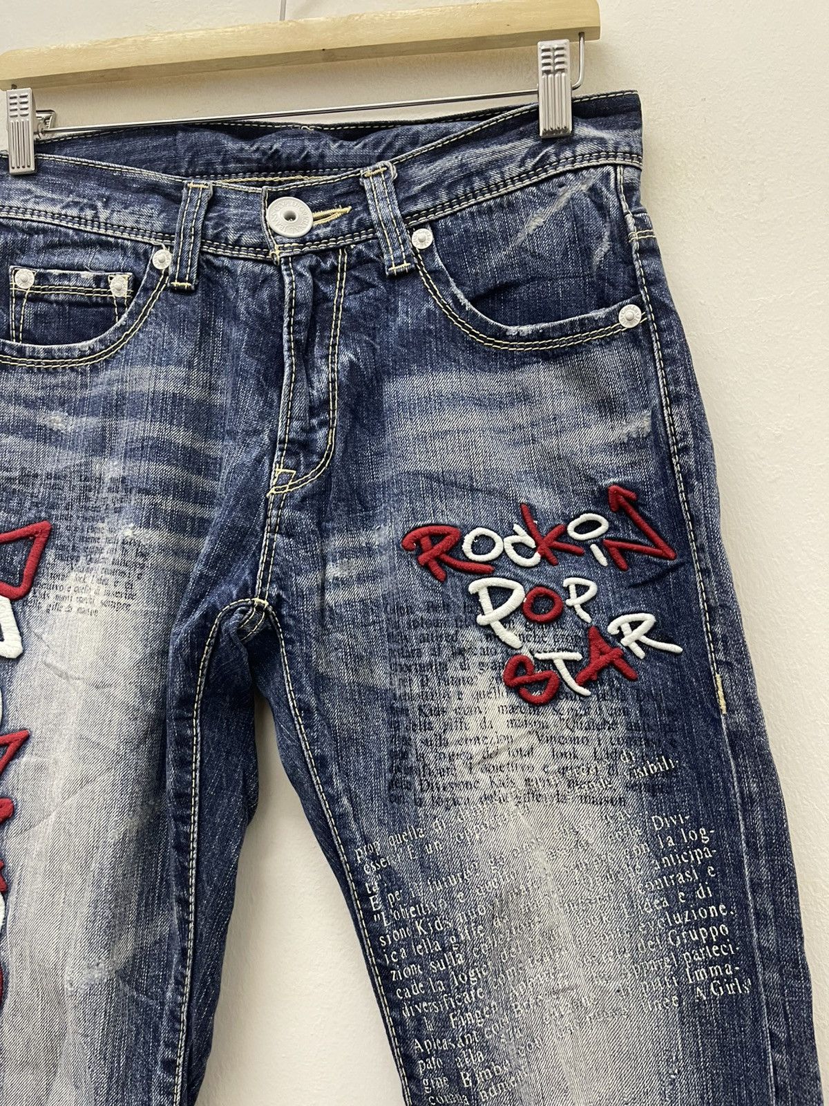 Japanese Brand Rare Vintage CO AND LU Poem Punk Rock Star Denim Size US 29 - 7 Thumbnail