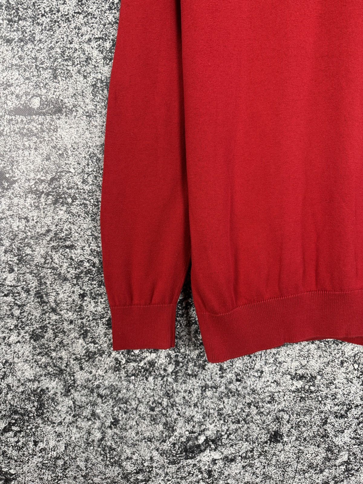 Lacoste Men’s Lacoste V-Neck Red Sweater Pullover Size 5 (Large) Size US L / EU 52-54 / 3 - 4 Thumbnail