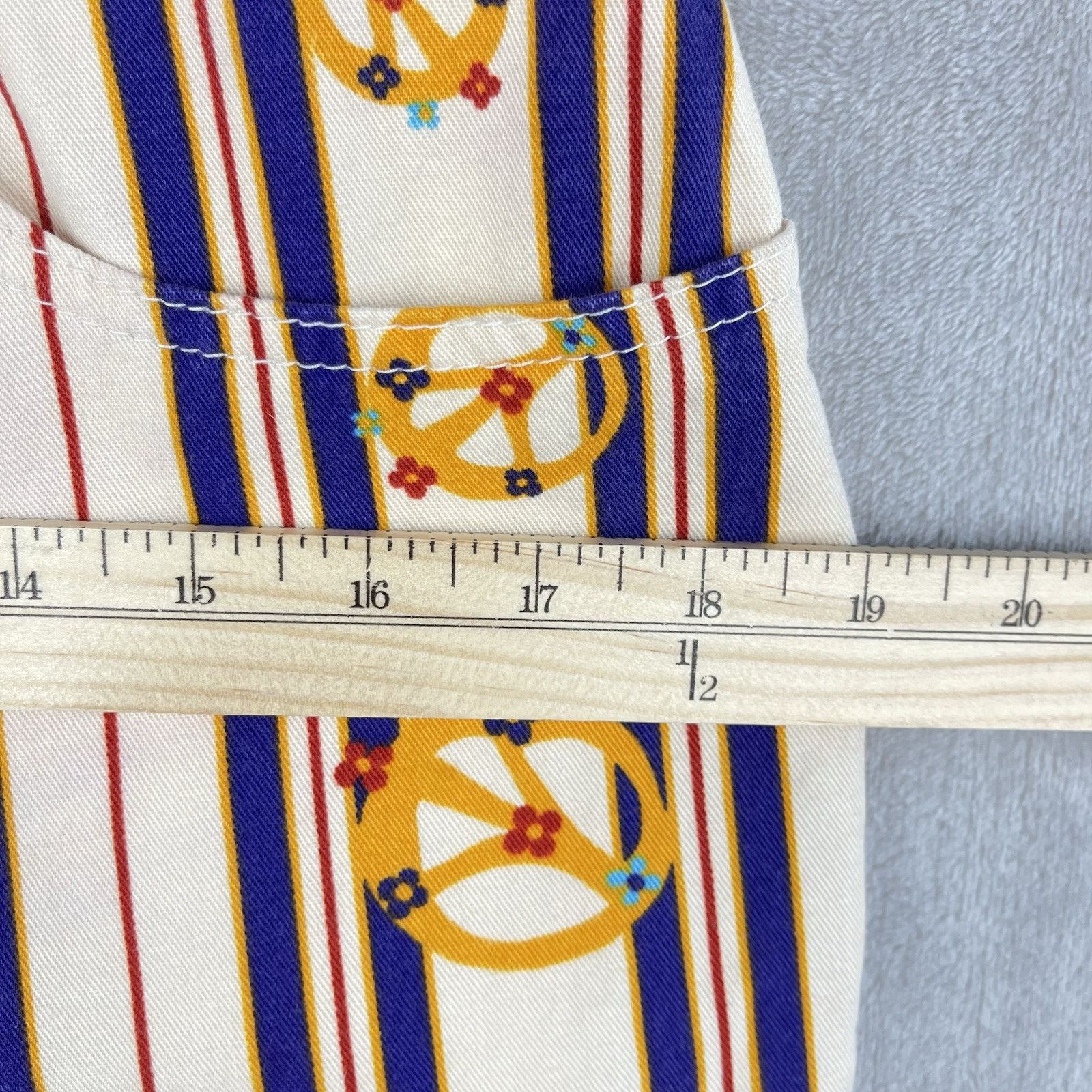 Other Rare Vtg 90s Chipie French Designer Flare Pants Peace Sign Size US 30 / EU 46 - 16 Thumbnail
