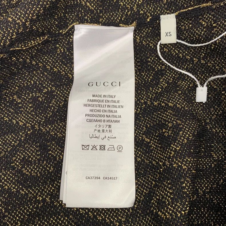 Gucci Gucci Black gold thread logo full print inlaid round-neck w Size US XS / EU 42 / 0 - 6 Thumbnail