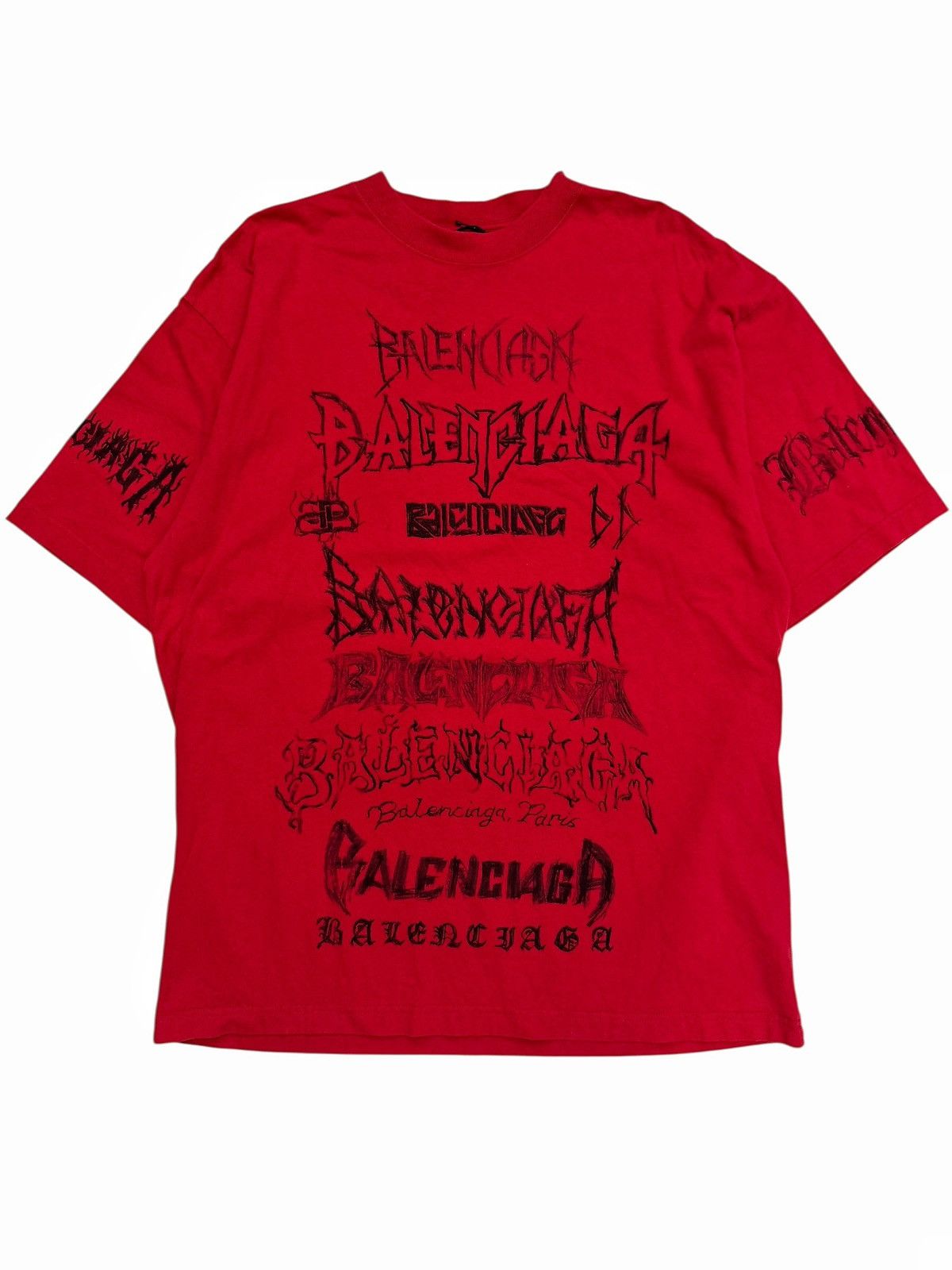 Balenciaga Tattoo DIY Metal Tee Shirt Red Size US S / EU 44-46 / 1 - 1 Thumbnail