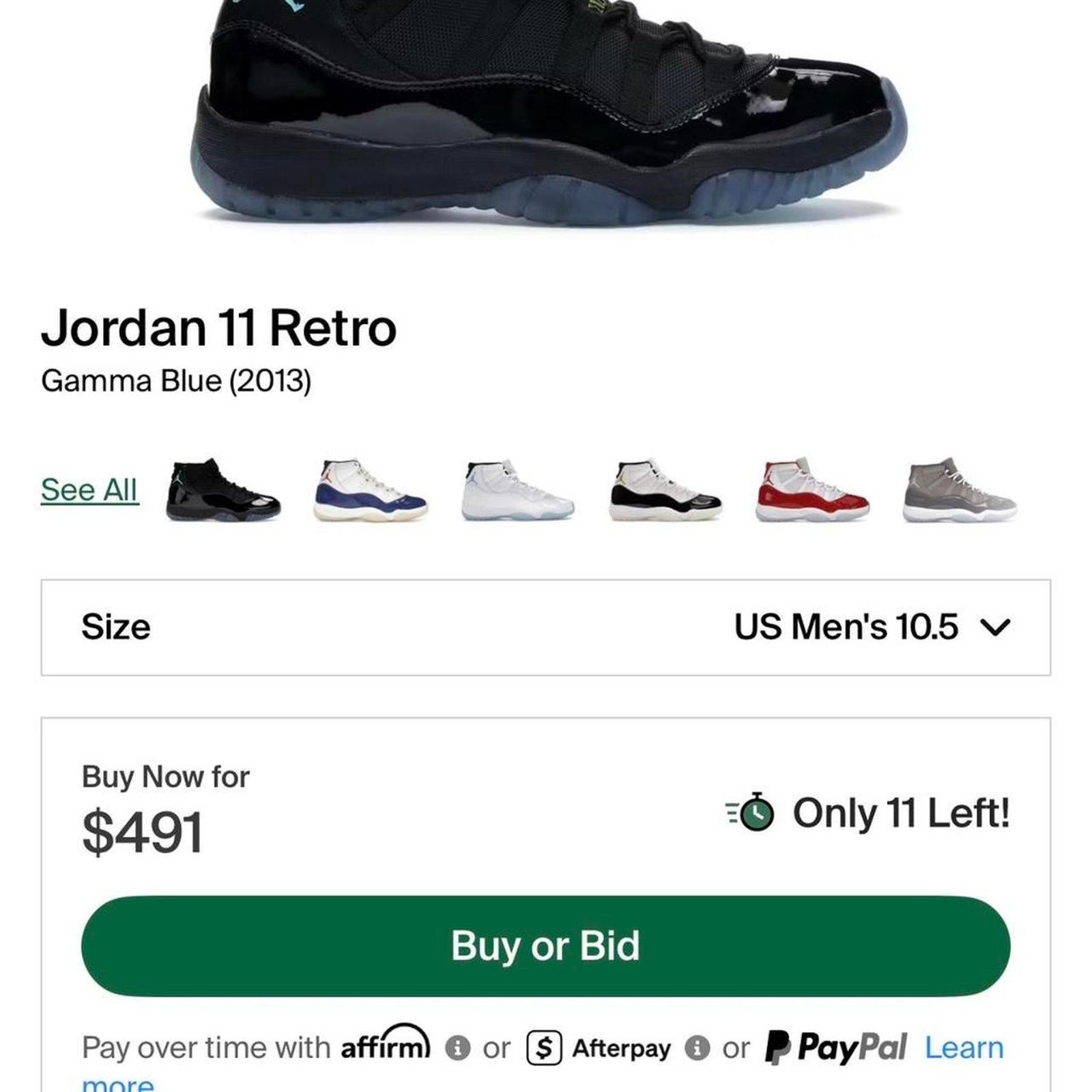 Jordan Brand Jordan 11 Retro Gamma Blue (2013) Size US 10.5 / EU 43-44 - 1 Thumbnail