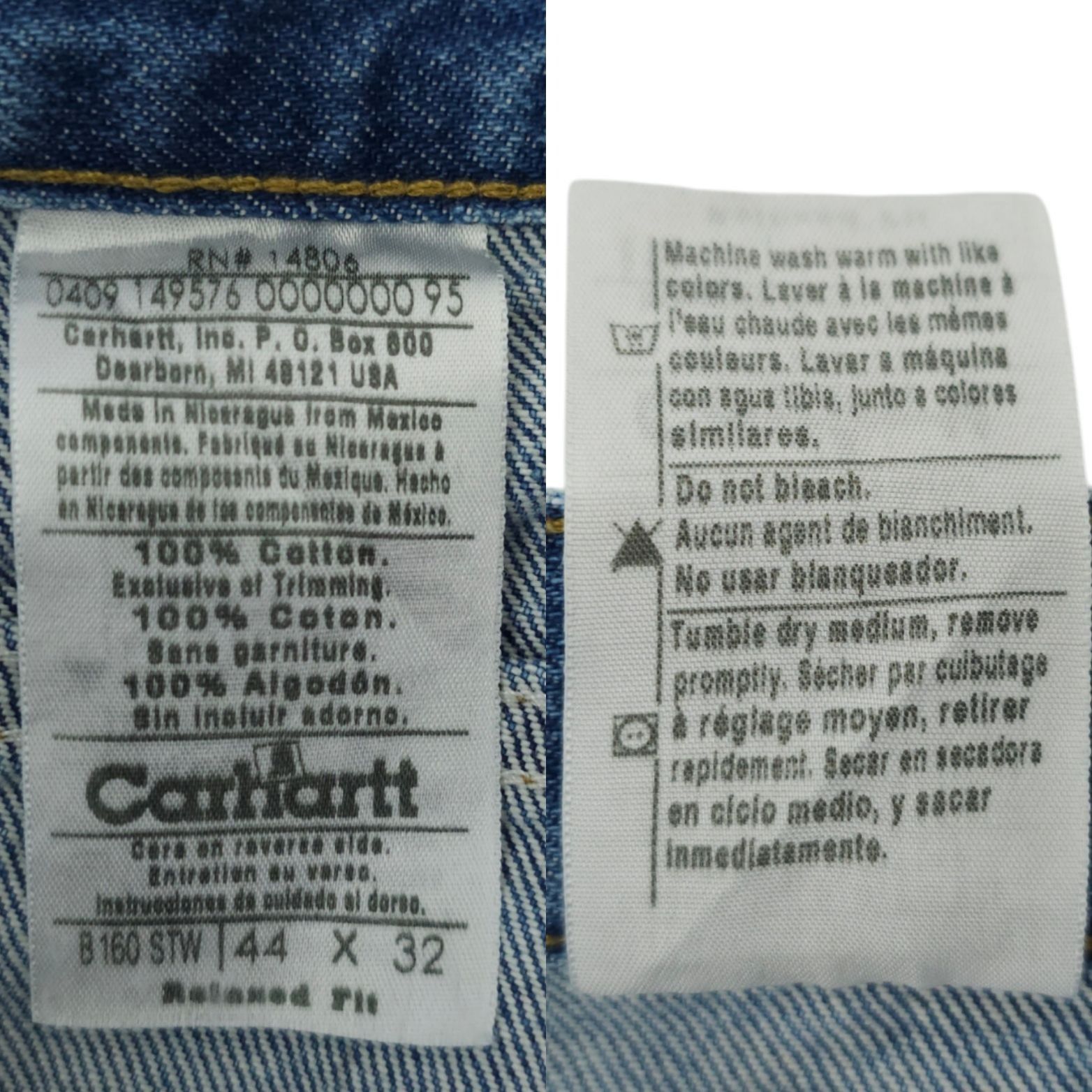 Carhartt Carhartt Relaxed Fit B160 STW Jeans Mens 44x32 Medium Wash Size US 44 / EU 60 - 8 Thumbnail
