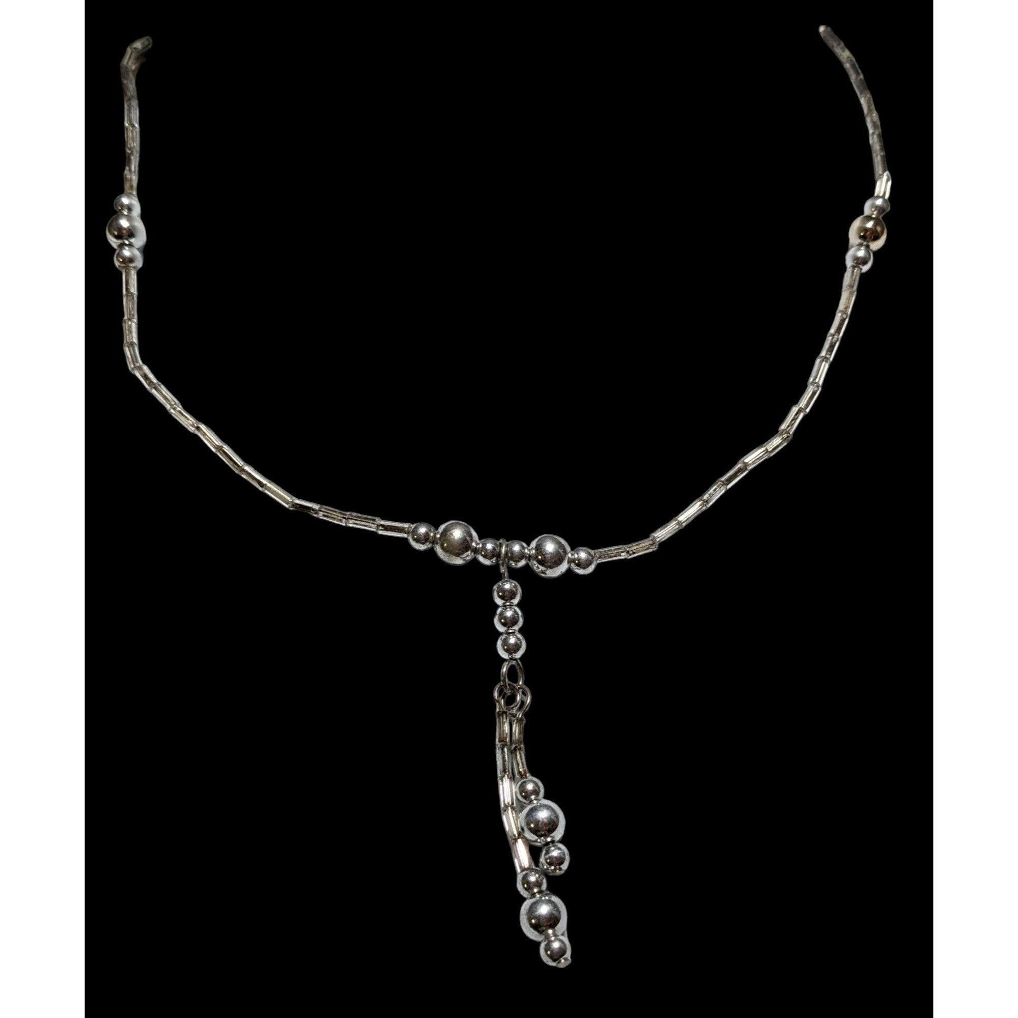 Other Handmade Silver Beaded Necklace Size ONE SIZE - 2 Thumbnail