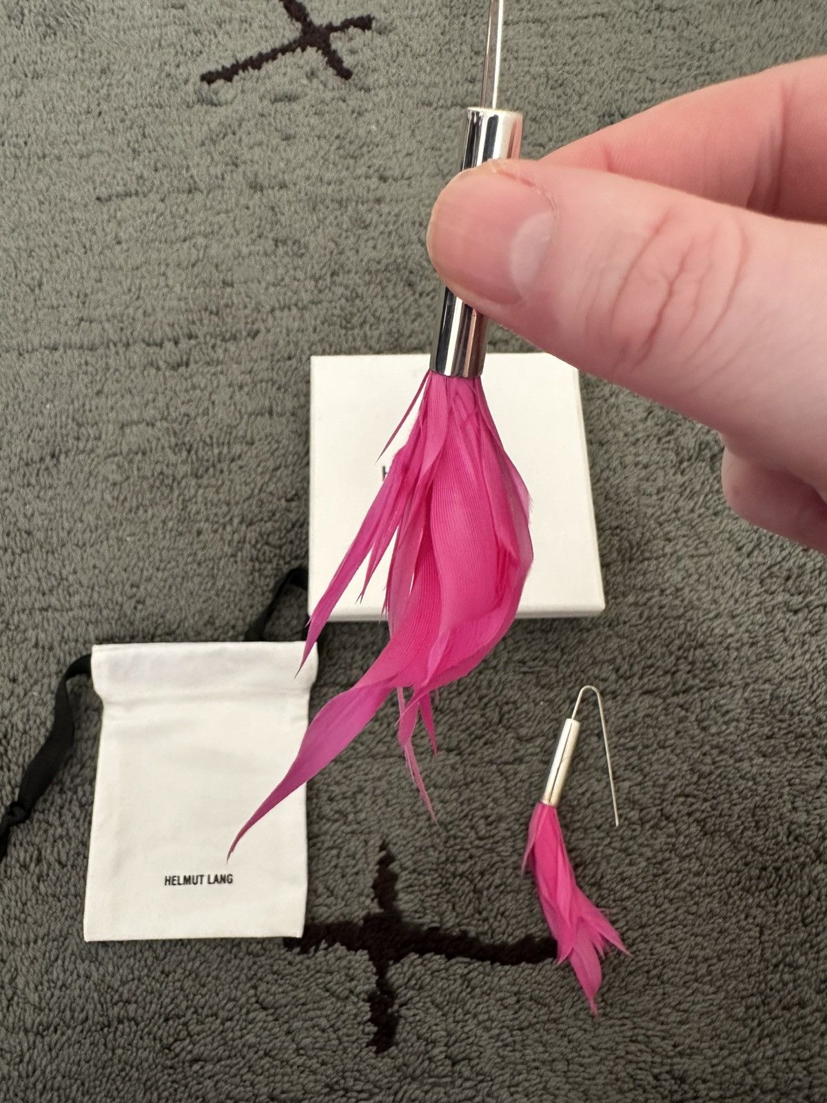 Helmut Lang Archive Helmut Lang Spring 2000 Feather Earrings Vintage Size ONE SIZE - 2 Thumbnail
