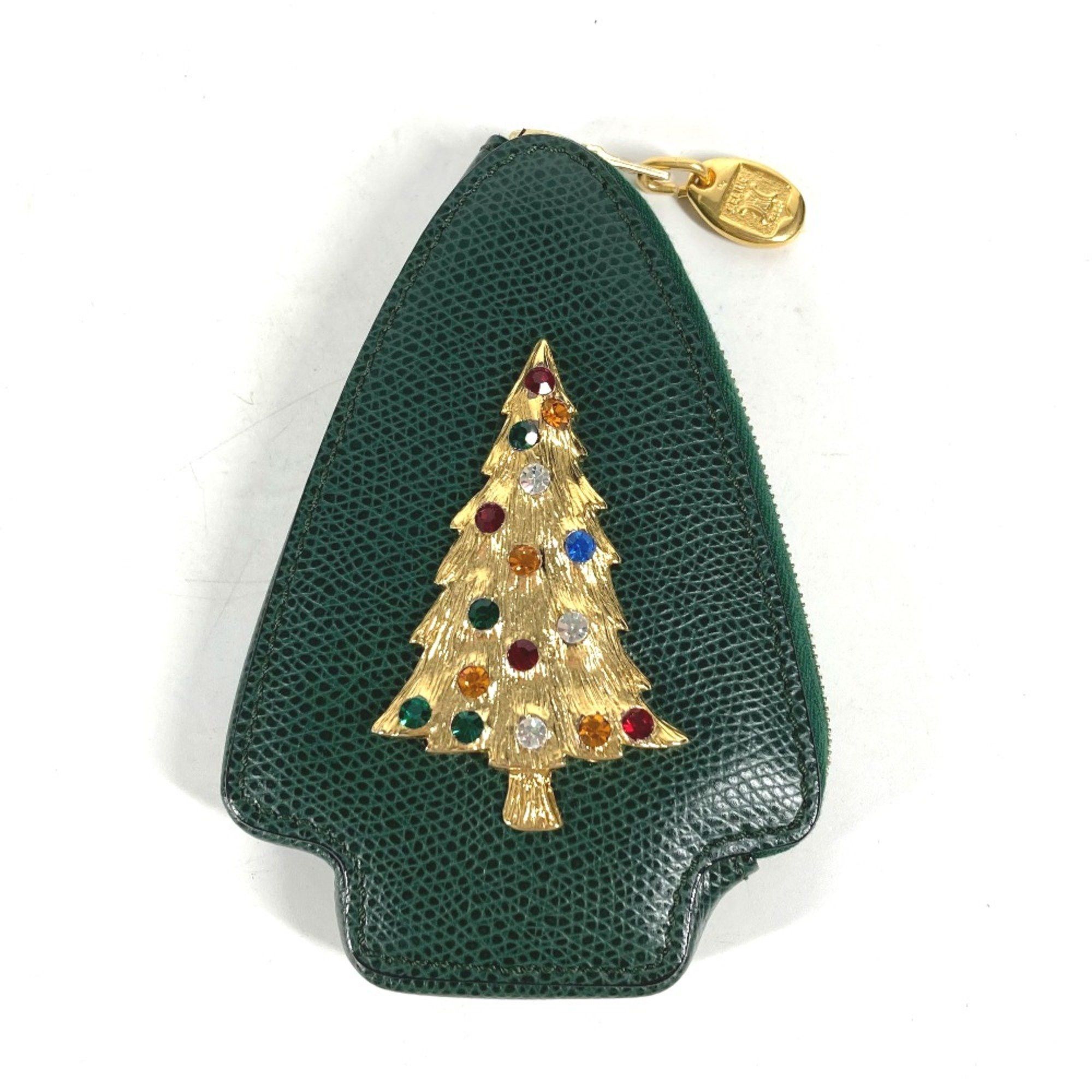 Celine CELINE Rhinestone Coin Purse Coin Compartment Wallet Pouch Green Size ONE SIZE - 1 Thumbnail