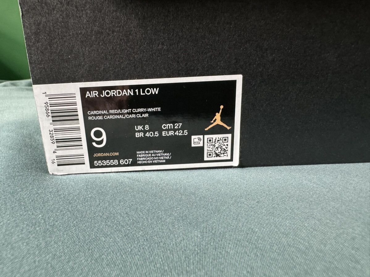 Nike Nike Air Jordan 1 Low Cardinal Red 2022 Size US 9 / EU 42 - 6 Thumbnail
