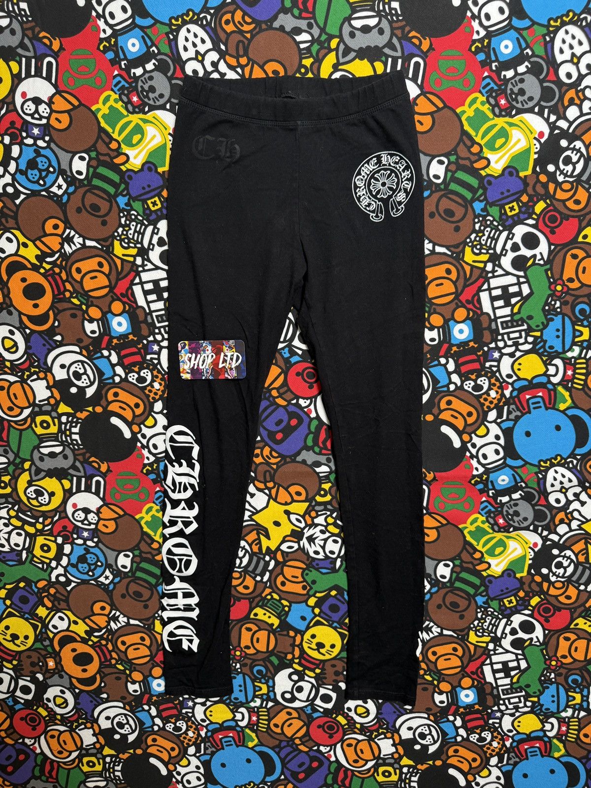Chrome Hearts Chrome Hearts Black Horseshoe Logo Leggings Size 26" / US 2 / IT 38 - 1 Thumbnail