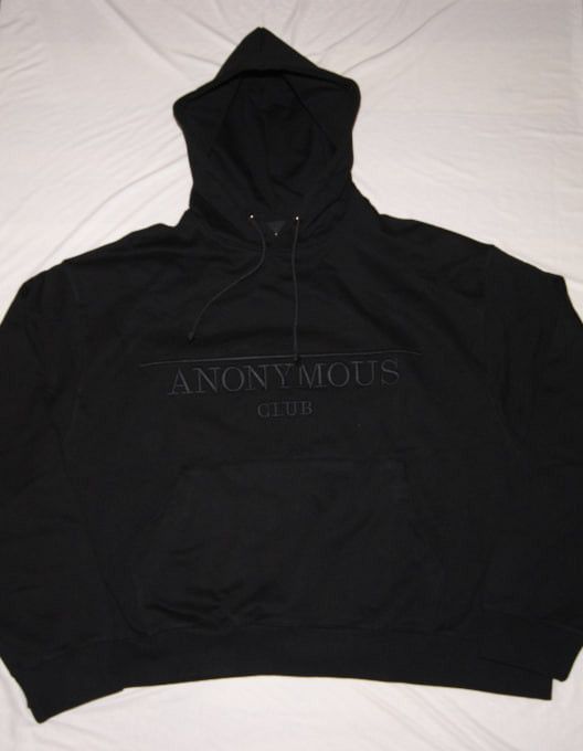 Anonymous Club × Hood By Air Anonymous Club Black Logo Hoodie
