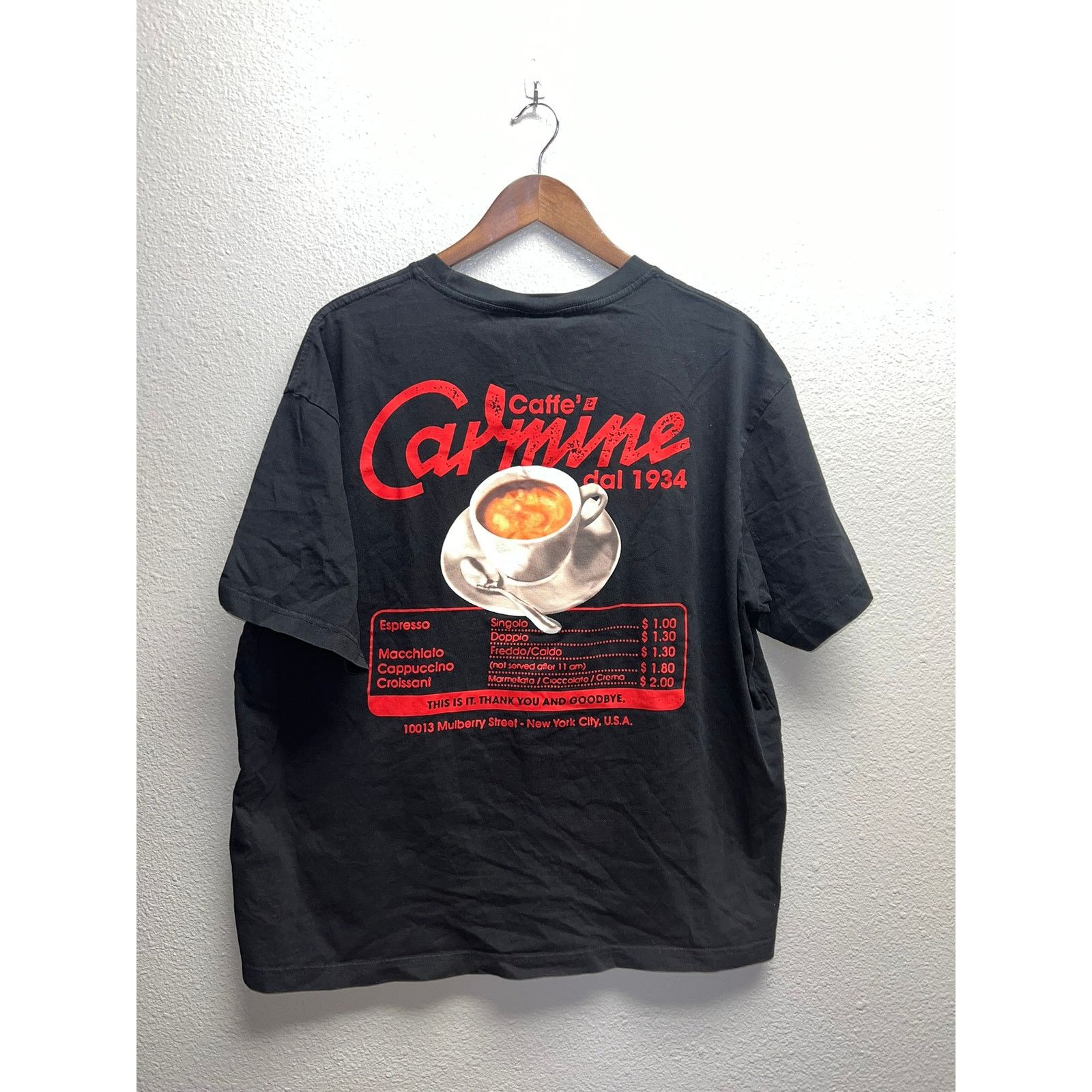 H&M Coffee Shirt Caffe Carmine New York City NYC Tee Size XL