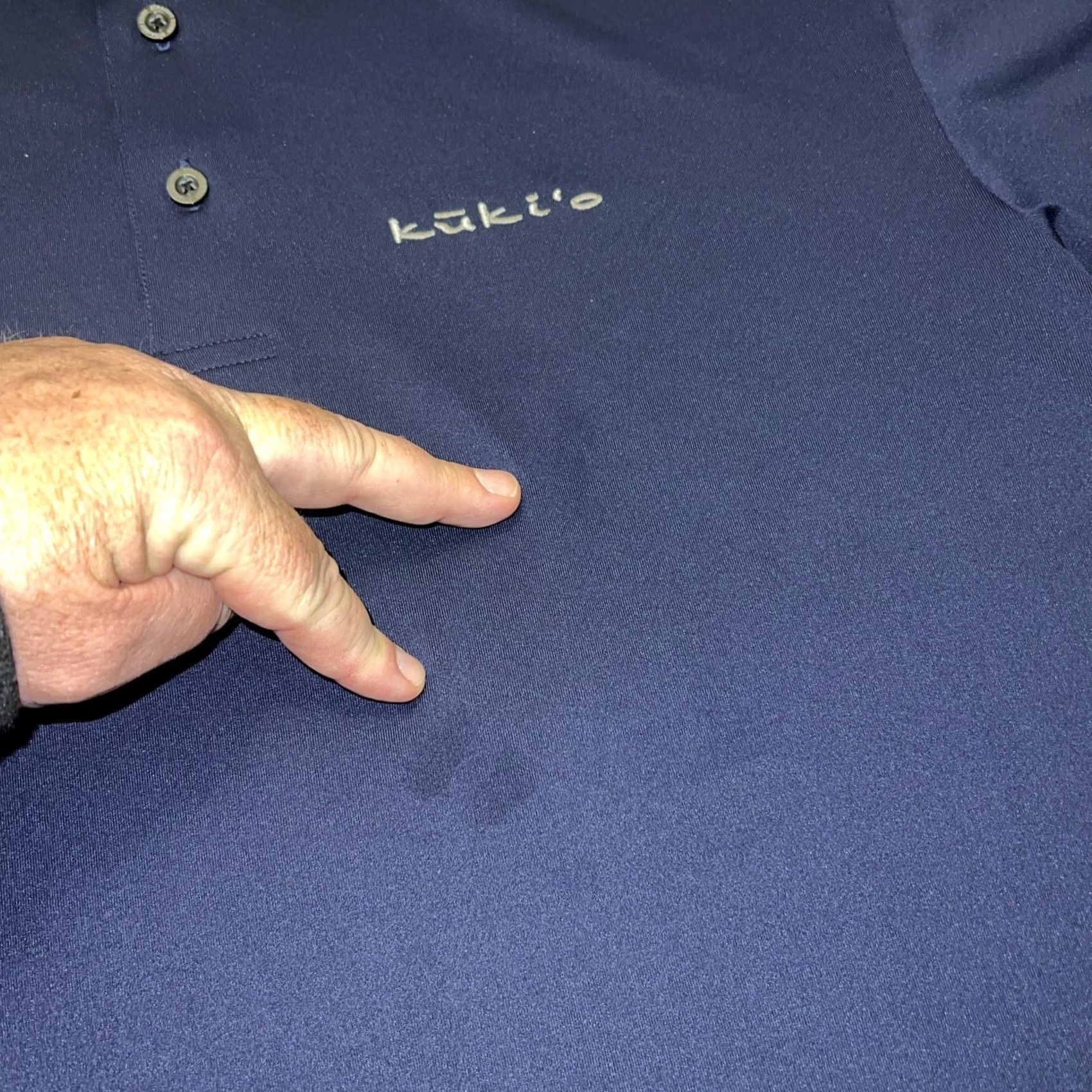 Vintage Kuki’o Country Club Golf Polo Shirt Adult Large Blue Solid Logo Polo Cap Sleeve Short Sleeve 100% Polyester mens NWD Size US L / EU 52-54 / 3 - 6 Thumbnail