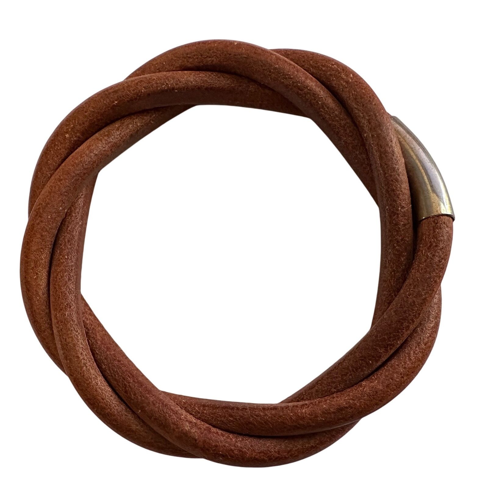 Hermes Hermes Brown Leather Tornado Bracelet Size ONE SIZE - 8 Thumbnail