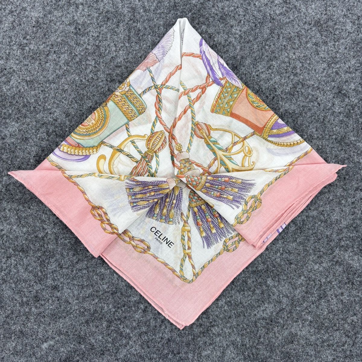 Celine × Vintage Handkerchief # E009 # Bandana # Neckerchief Size ONE SIZE - 9 Thumbnail